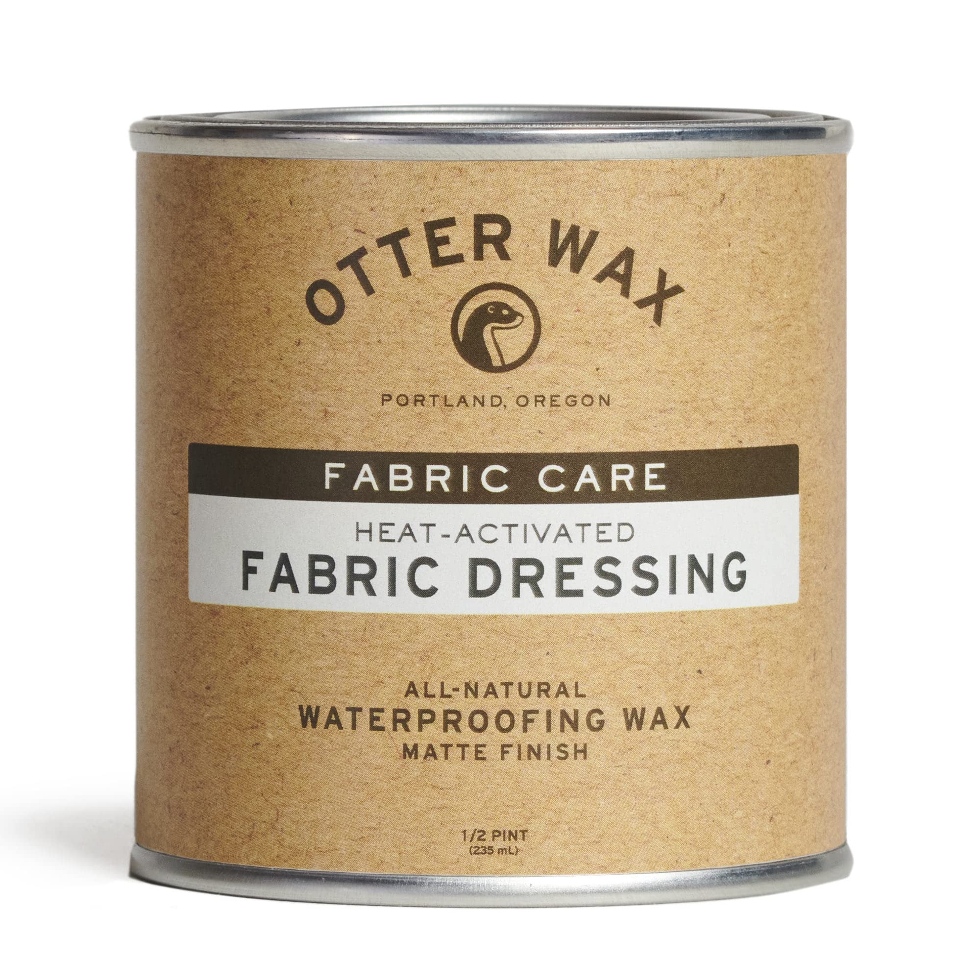 Otter Wax Heat-Activated Fabric Dressing - 1/2 Pint All-Natural Water Repellent Wax for Jackets, Boots & Outdoor Gear | Made in USA | Perfect for Waterproofing & Protecting Leather, Canvas & Denim
