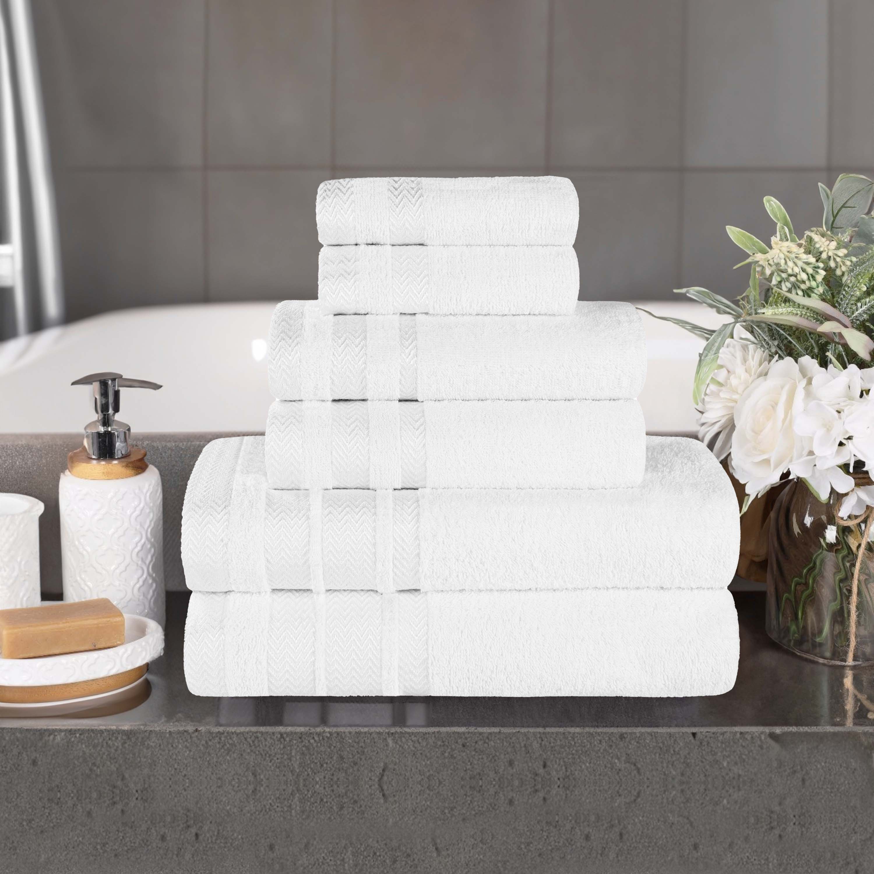 Premium 6-Piece Cotton Towel Set - Medium Weight, Soft & Absorbent Bath Towels for Spa, Gym, or Home Use - Hays Brand