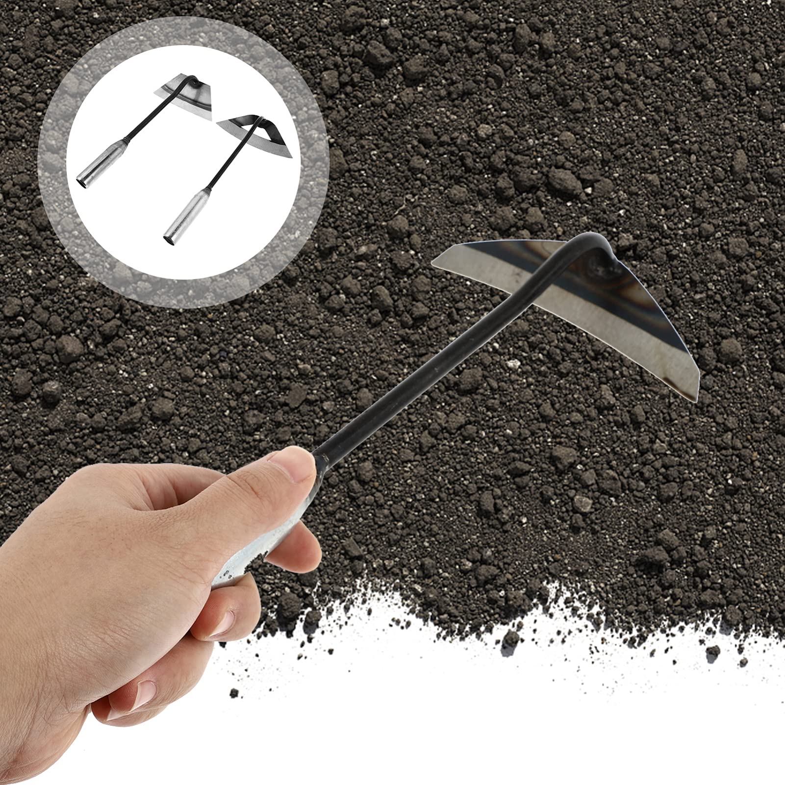 Yardwe 2-Piece Garden Tool Set - Japanese Weeding Sickle & Handheld Plowing Hoe for Efficient Gardening & Farming | Durable Hand Tools for Weeding, Tilling & Soil Cultivation | Perfect for Home Gardens, Farms & Agricultural Use