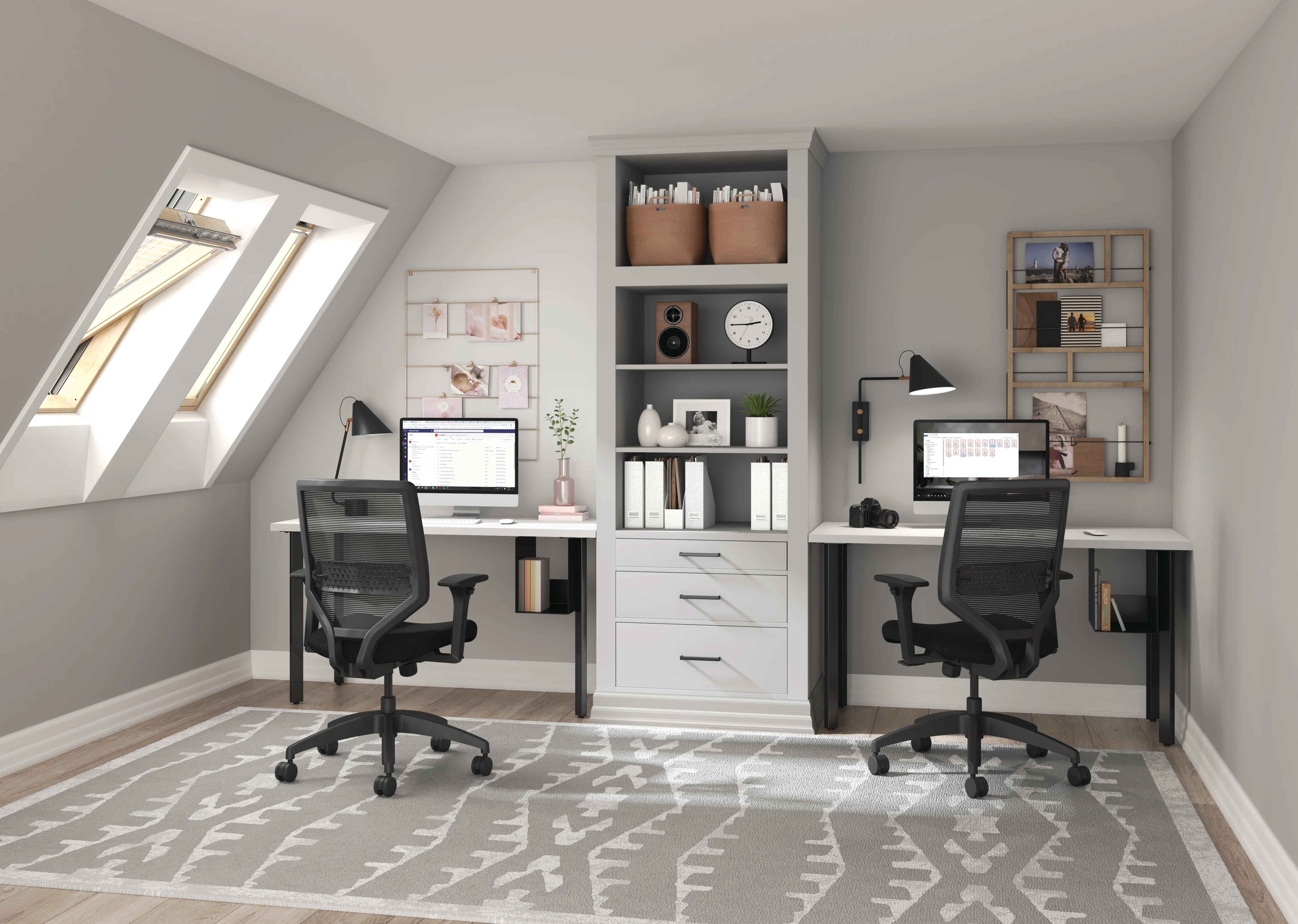 HON Solve Office Task Gray Fabric Chair with High Back Mesh - Ergonomic Desk Chair for Home Office, Computer Work & Long Hours Sitting