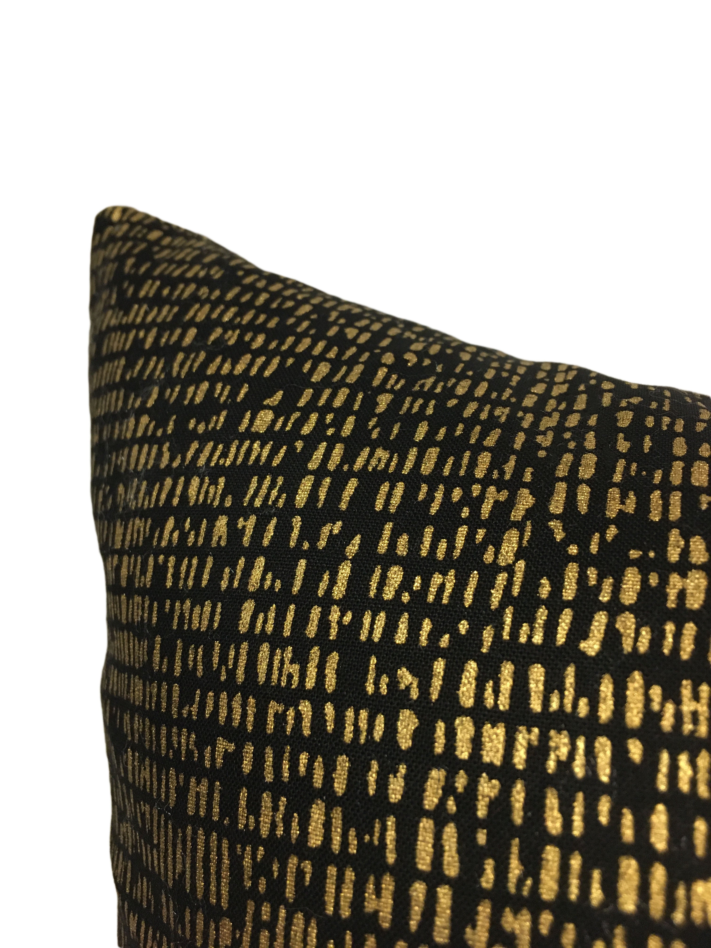 Metallic Mesh Gold Throw Pillow 20x20 Inches - Decorative Cushion for Sofa, Bed & Living Room - Luxury Home Decor Accent