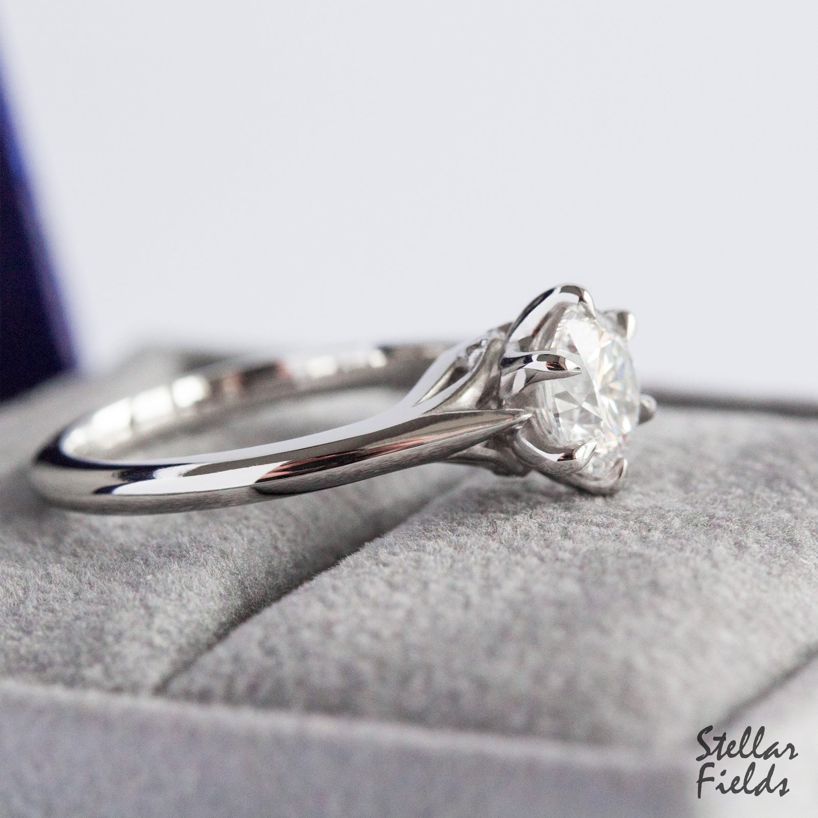 6 Prong Round Diamond Solitaire Engagement Ring - Comfort Fit Wedding Band for Women | Perfect for Proposals, Anniversaries & Special Occasions