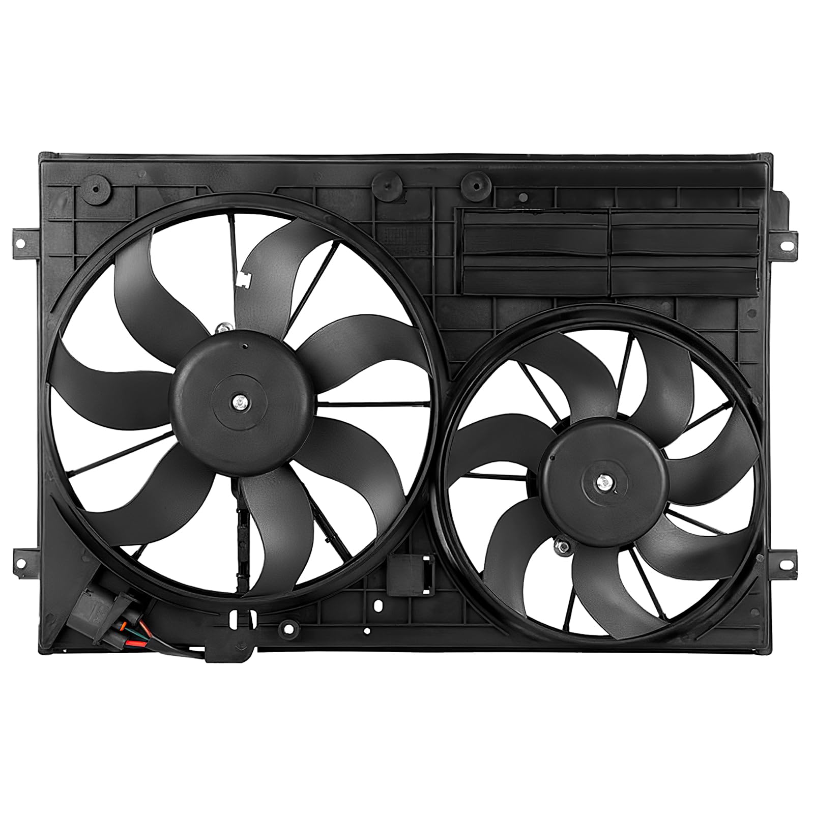 Bapmic 1K0121205AD9B9 Radiator Cooling Fan Assembly Compatible with VW Jetta Beetle Tiguan Golf & Audi A3 TT 2.0L Diesel Engine - Perfect for Engine Cooling System Repair & Maintenance