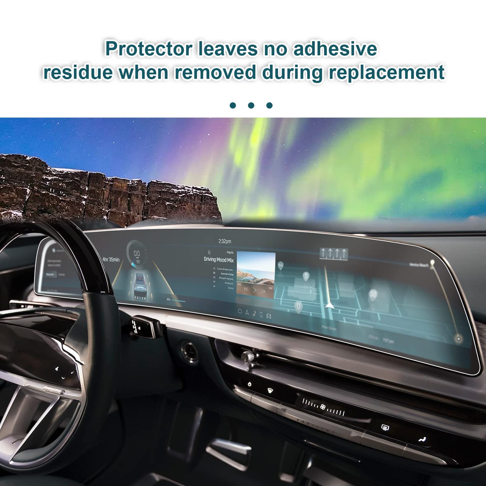 YEE PIN 2025 2024 Cadillac Lyriq Screen Protector - HD Clear Anti-Scratch Film for 2025 Cadillac CT5 & 2024-2025 XT4 Infotainment Display - Perfect for Road Trips & Daily Commuting
