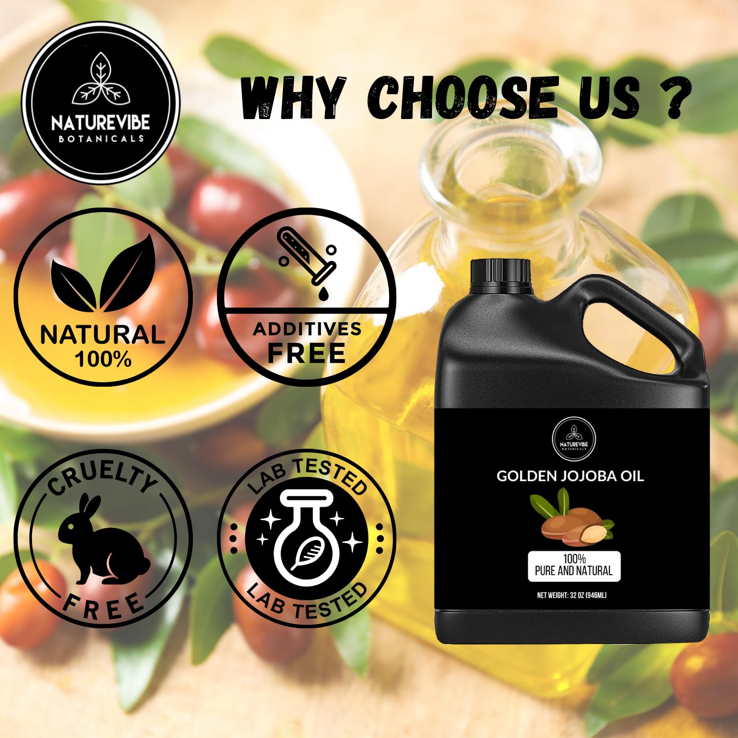 Naturevibe Botanicals Organic Jojoba Oil & Onion Oil Combo - 32oz Each | Pure Cold-Pressed Hair & Skin Care Treatment for Dry Scalp, Hair Growth & Moisturizing | Perfect for DIY Beauty Recipes & Massage Therapy