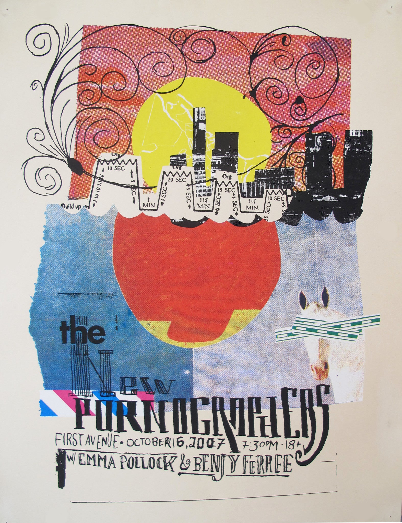 2007 The New Pornographers Live Concert Music Poster - Vintage Band Wall Art by Aesthetic Apparatus - Perfect for Music Lovers' Room Decor & Concert Memorabilia Collection