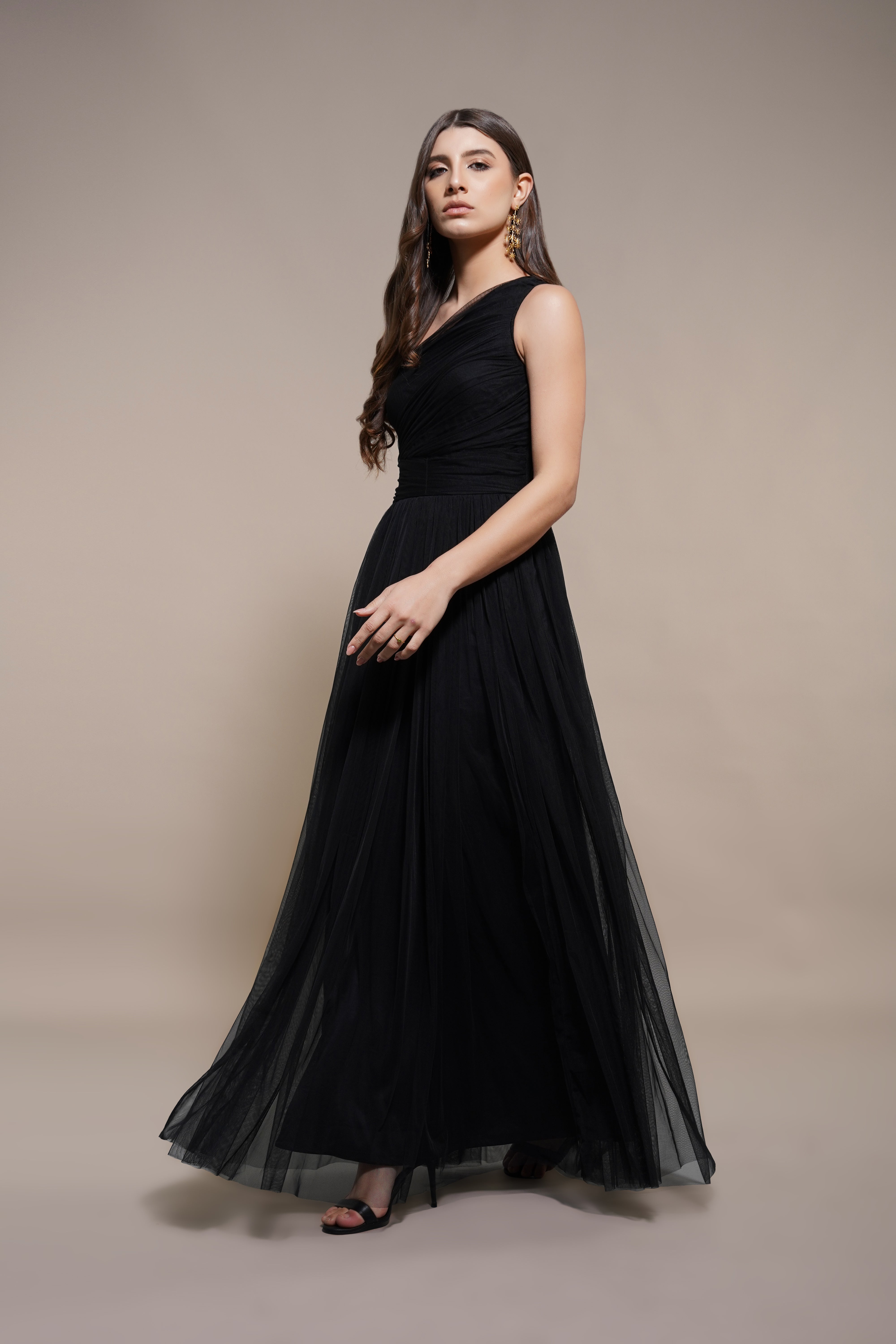 Elegant One Shoulder Black Maxi Dress for Women - Perfect for Evening Parties, Weddings & Summer Vacations