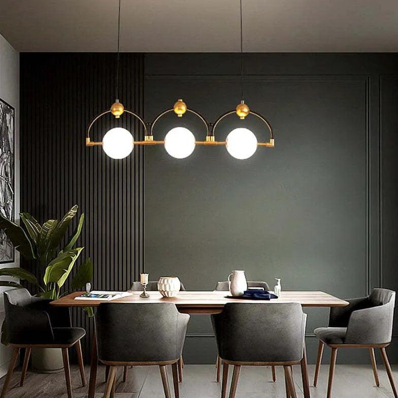 Modern 4-Light Linear Pendant Lighting Fixture for Kitchen Island, Dining Room & Bar Counter - Adjustable Hanging Chandelier with Clear Glass Shades