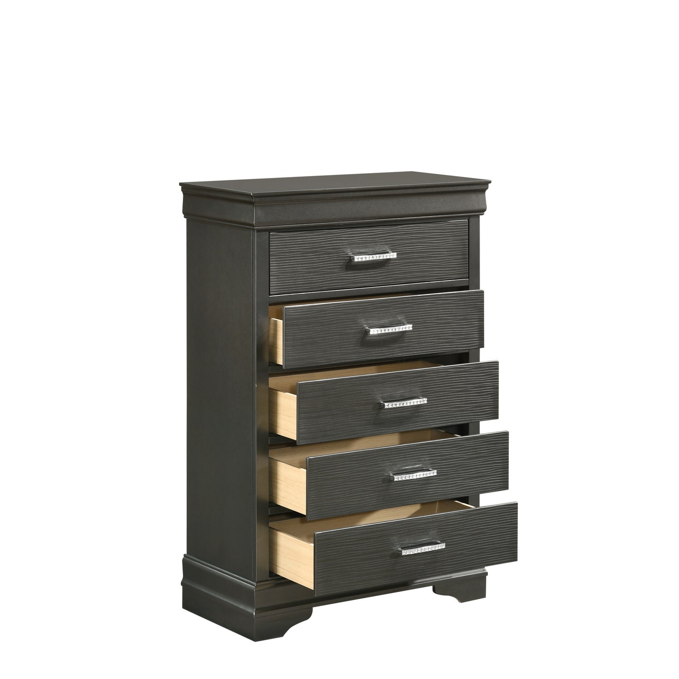 Brooklyn Bedroom Chest - 5 Drawer Wooden Dresser for Bedroom Storage, Organizer for Clothes & Accessories | Perfect for Master Bedroom, Guest Room & Dorm Furniture