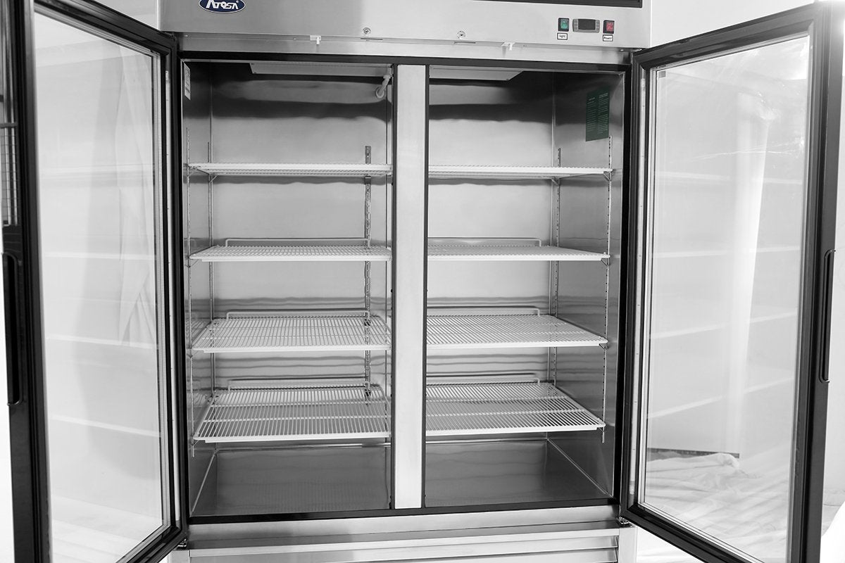 Atosa MCF8703ES Commercial Bottom Mount Freezer with Two Glass Doors - Perfect for Restaurants, Cafes, and Grocery Stores
