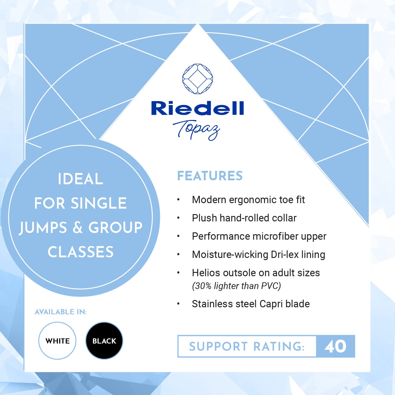 Riedell Topaz Adult Figure Skates - Stainless Steel Capri Blades for Competitive Ice Skating | Perfect for Training, Performances & Ice Shows