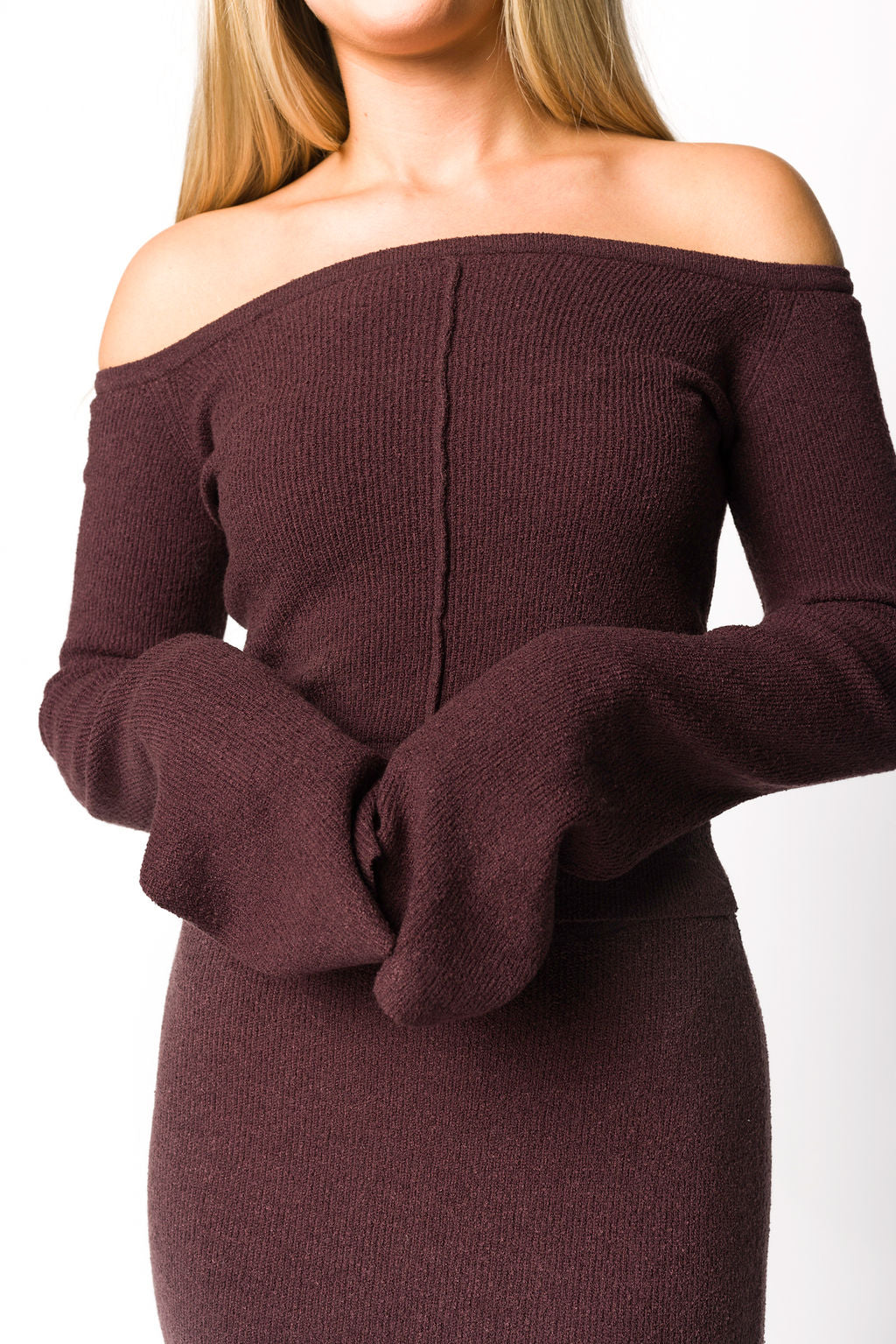 Bella Women's Two Piece Sweater Set - Cabernet Red Knit Cardigan & Top Outfit for Fall & Winter Fashion | Cozy Casual Wear for Work, Dates & Holiday Gatherings