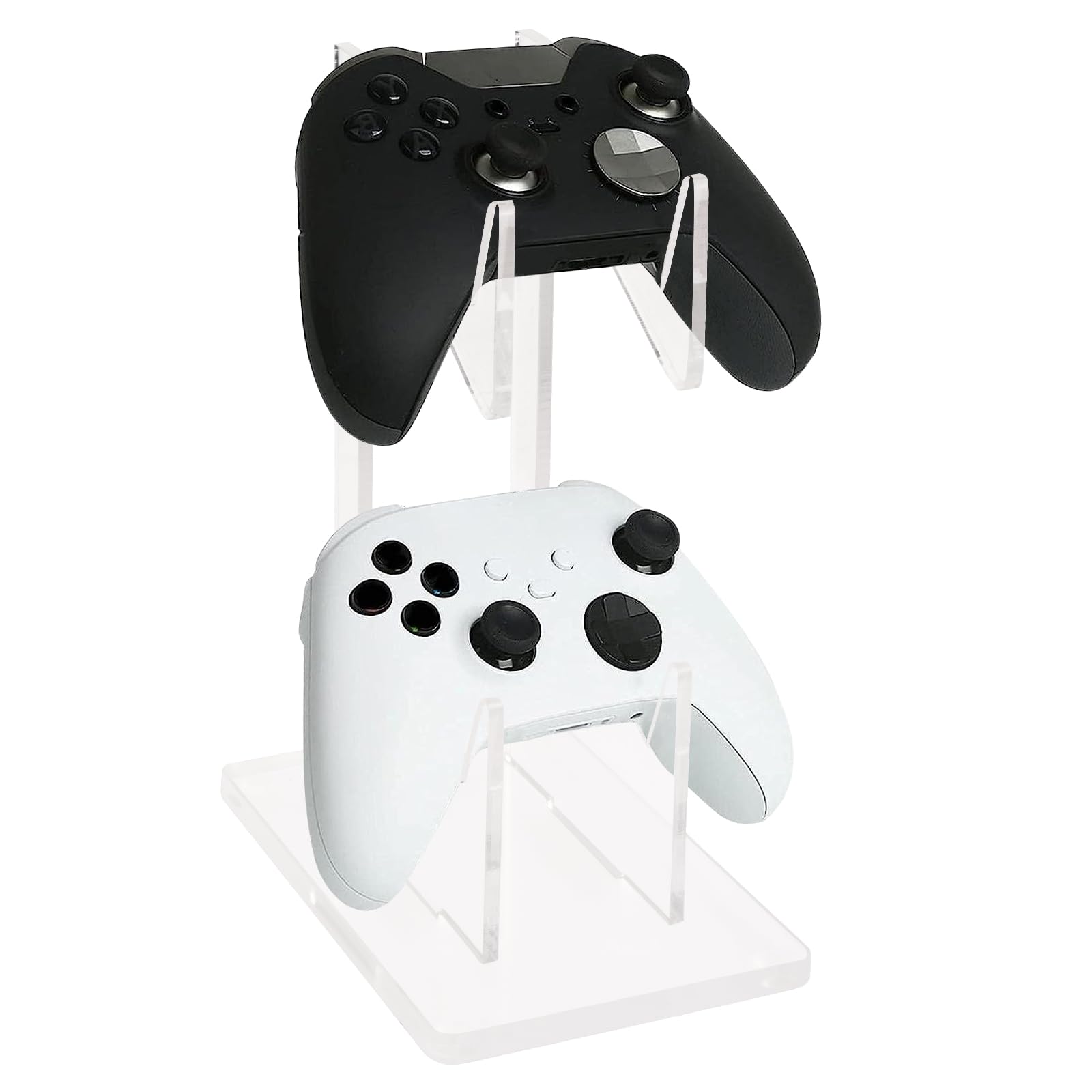 Daelesr Acrylic Universal Game Controller Stand & Headset Holder - 2-Tier Organizer for PS5, Xbox, Nintendo Switch Controllers & Gaming Headsets - Perfect for Gaming Setup, Office Desk & Home Entertainment System