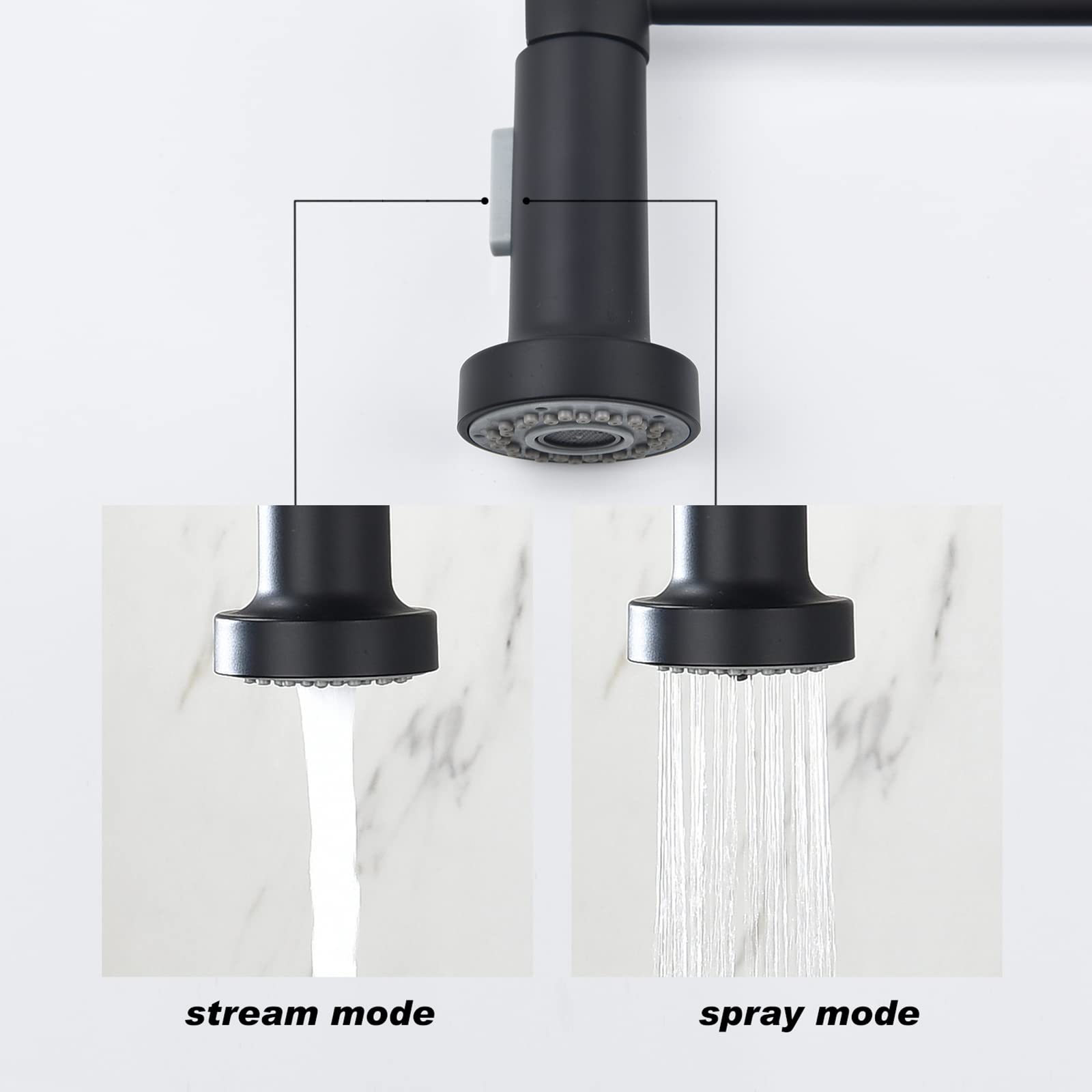 High Arc Single Handle Pull Down Sprayer Kitchen Faucet - Matte Black Stainless Steel Utility Sink Faucet for Kitchen, Laundry, RV & Bar | Perfect for Modern Homes, Commercial Use & Outdoor Applications