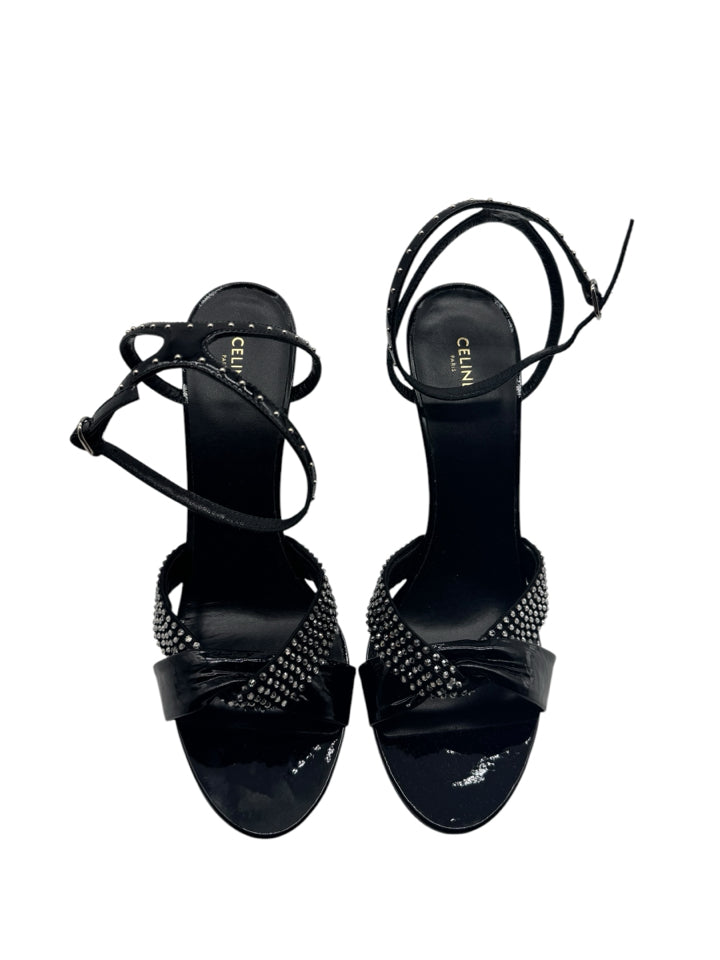 Celine Embellished Twist Heel Sandals for Women | Size 40 (US 10) | Luxury Designer High Heels for Parties, Weddings & Evening Events