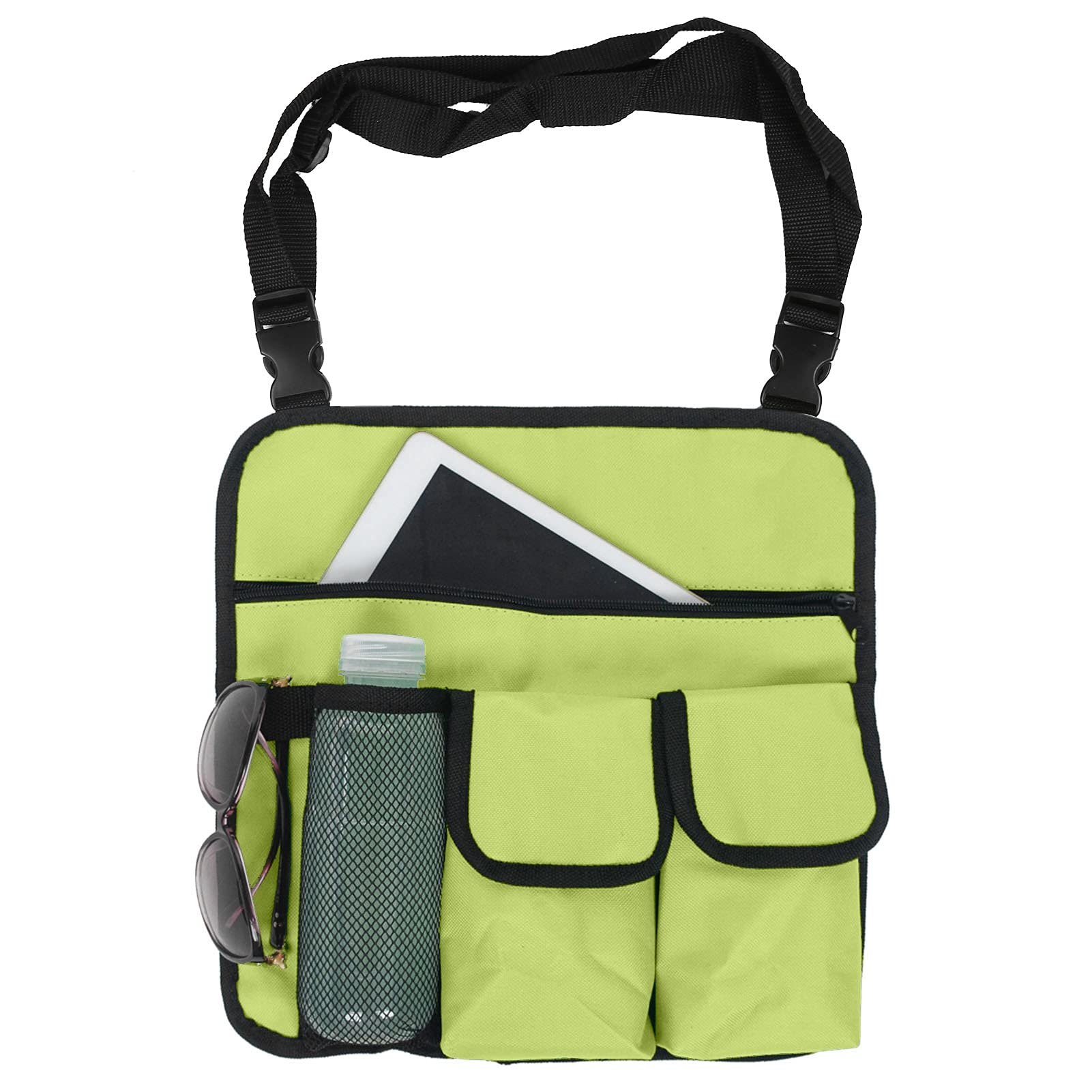 Heavy Duty Oxford Chair Armrest Organizer - Waterproof Hanging Storage Pouch with 4 Pockets for Camping, Beach & Outdoor Chairs - Perfect for Snacks, Drinks, Phone & Essentials - Ideal for Picnics, Backyard Relaxing & Travel