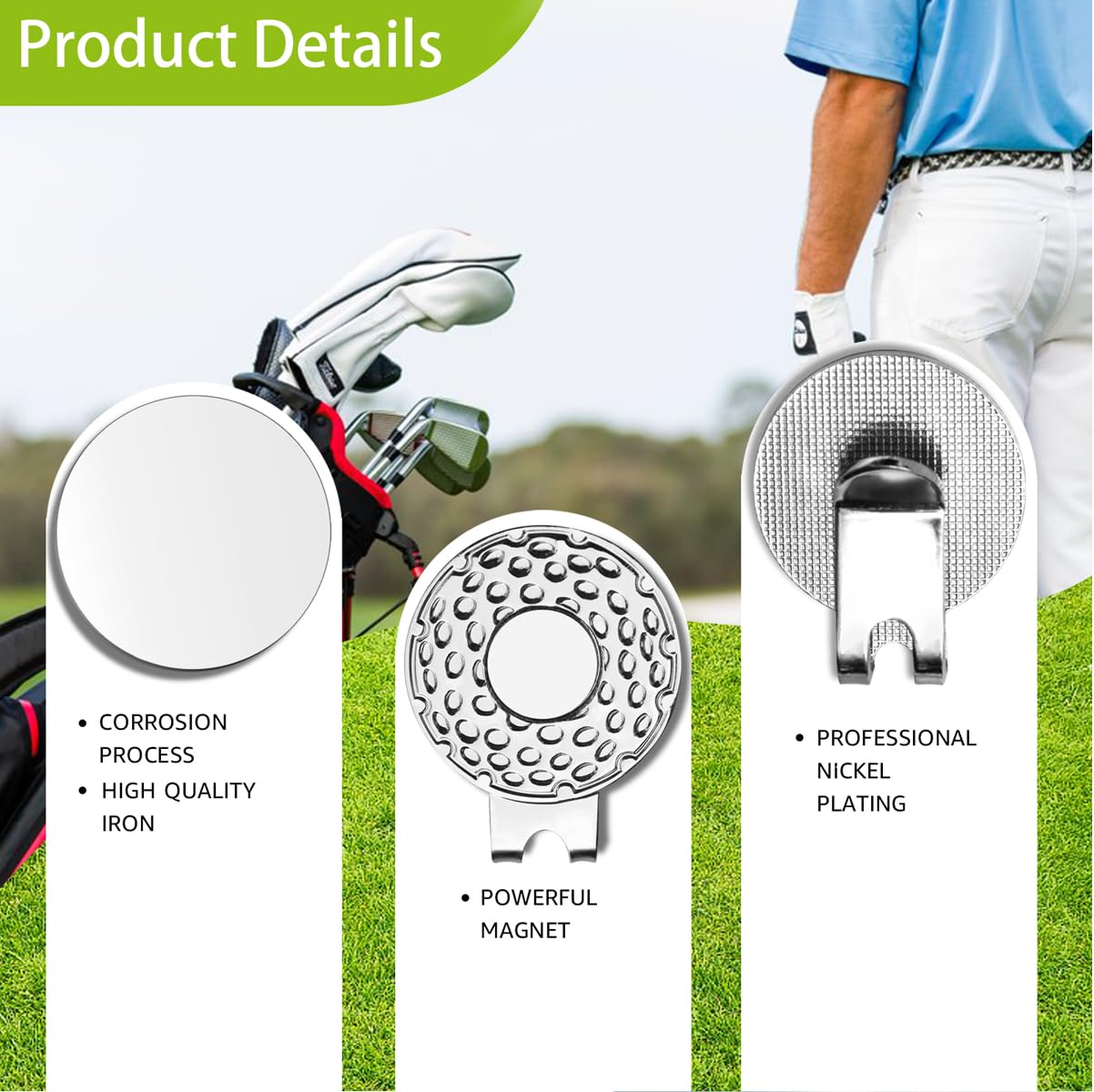 Funny Golf Ball Markers with Hat Clip - Best Golf Gifts for Men, Dad, Husband & Grandpa - Perfect for Retirement & Birthday Presents - Great Golf Accessories for Golf Lovers (Ideal for Golf Courses, Tournaments & Casual Play)