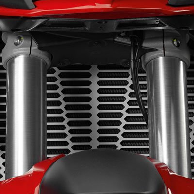 Ducati Multistrada Aluminum Radiator Cover - Motorcycle Engine Protection Guard for Adventure Touring & Off-Road Riding