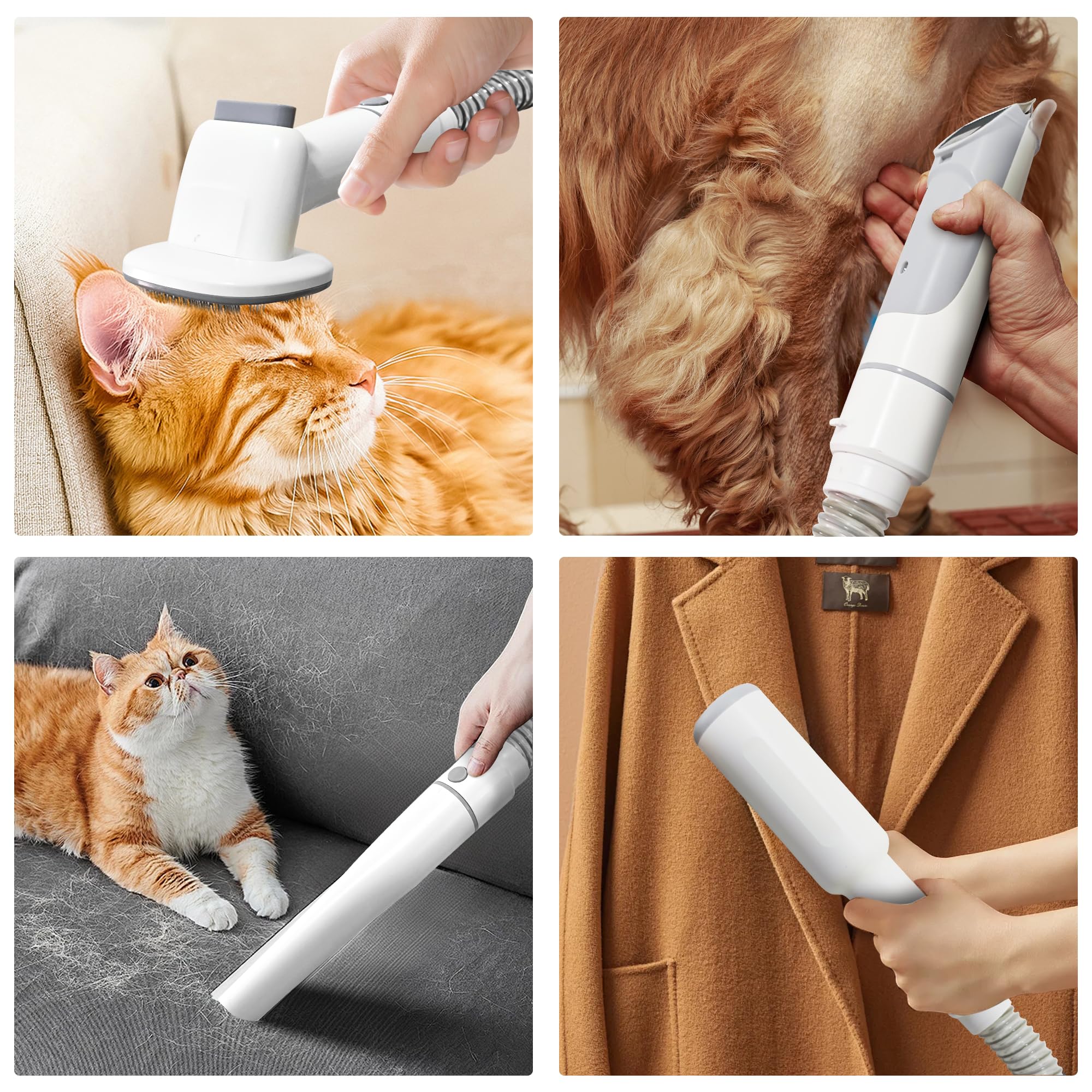 13000Pa Pet Grooming Vacuum Kit - 6-in-1 Dog Hair Vacuum with Brush, Clipper & 3 Attachments for Shedding Control | 2.3L Dust Cup, 3 Suction Levels & Ultra Quiet | Perfect for Home Grooming, Pet Salon & Allergy Relief for Dogs & Cats