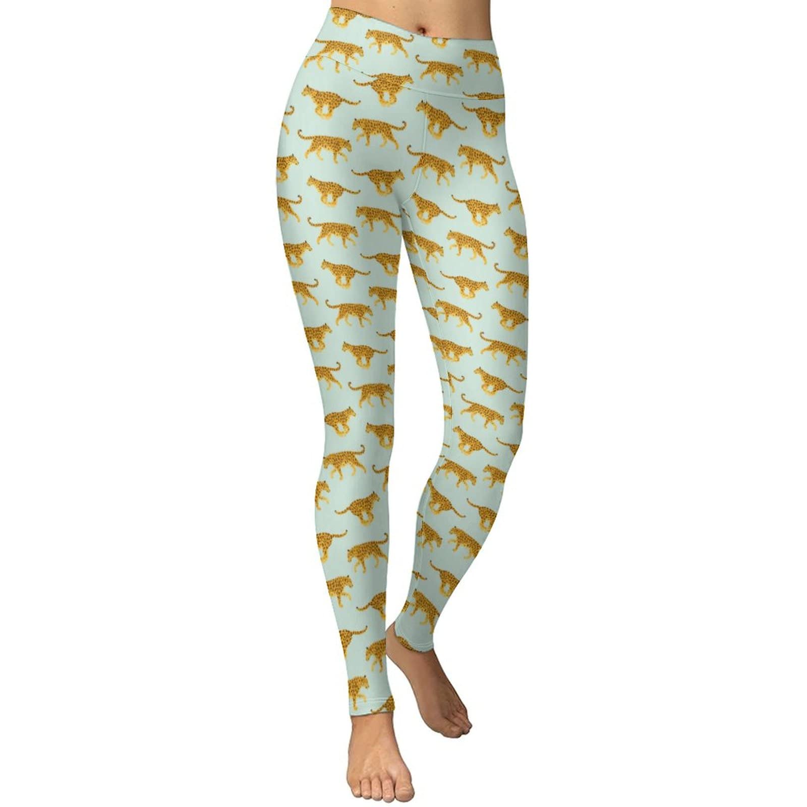 Leopard Print High Waist Yoga Pants for Women - Stretchy Workout Leggings with Tummy Control - Perfect for Yoga, Gym, Running & Lounge Wear