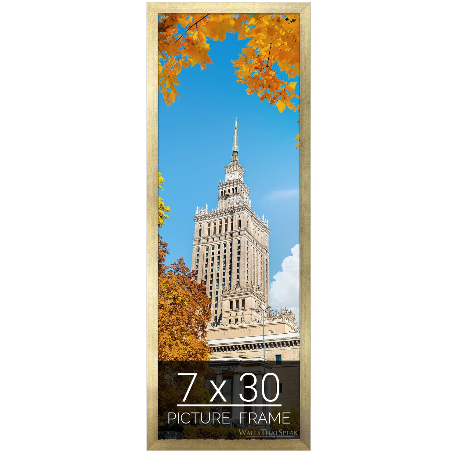 7x30 Gold Picture Frame for Puzzles, Posters & Photos - Home & Office Decor
