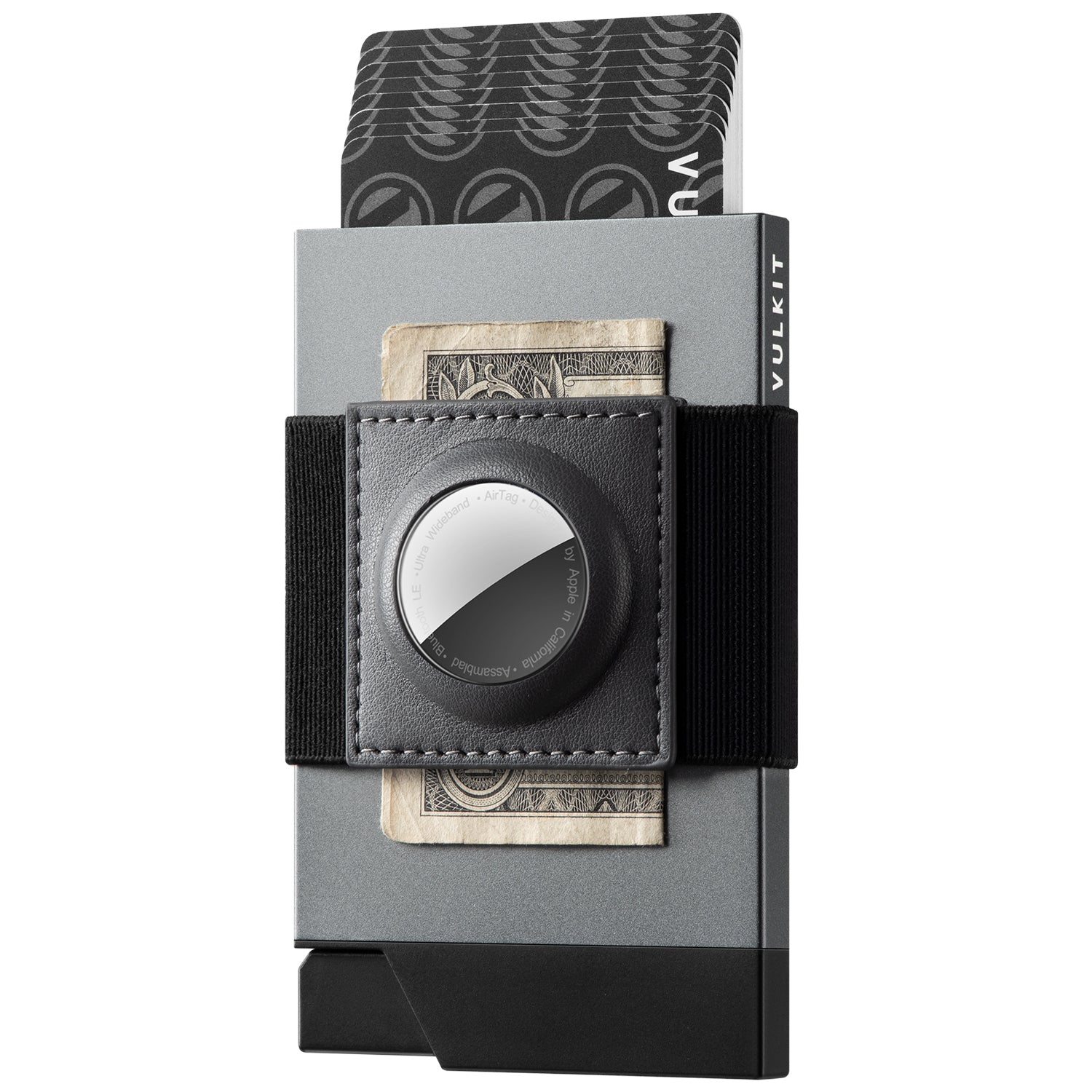 VC408 RFID Blocking Men's Wallet with AirTag Holder & Money Band - Slim Card Holder for Cash & Credit Cards - Perfect for Travel, Business & Everyday Use
