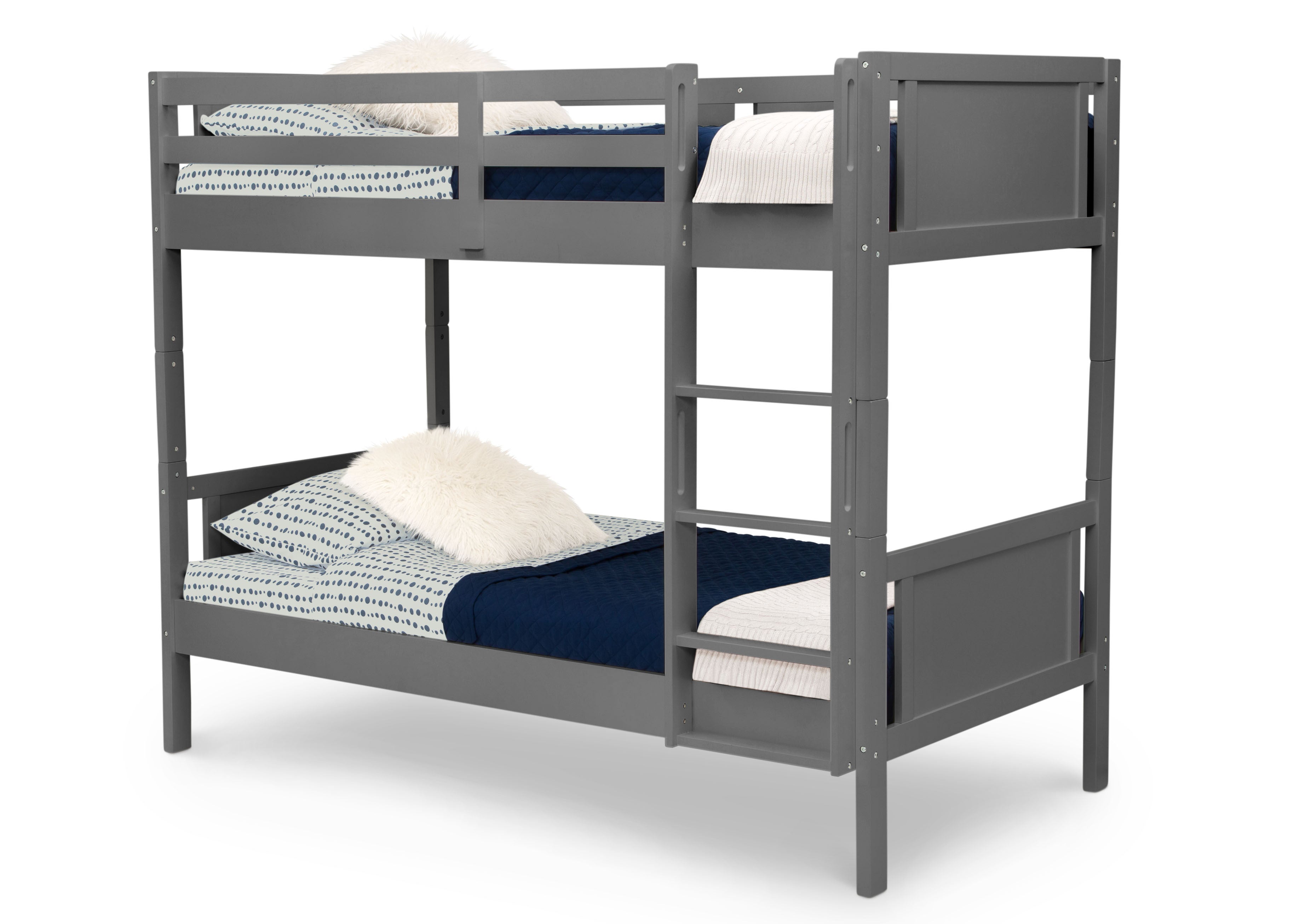 Convertible Twin Bunk Bed with Ladder & Safety Guardrails - Space-Saving Kids Bedroom Furniture for Siblings or Sleepovers