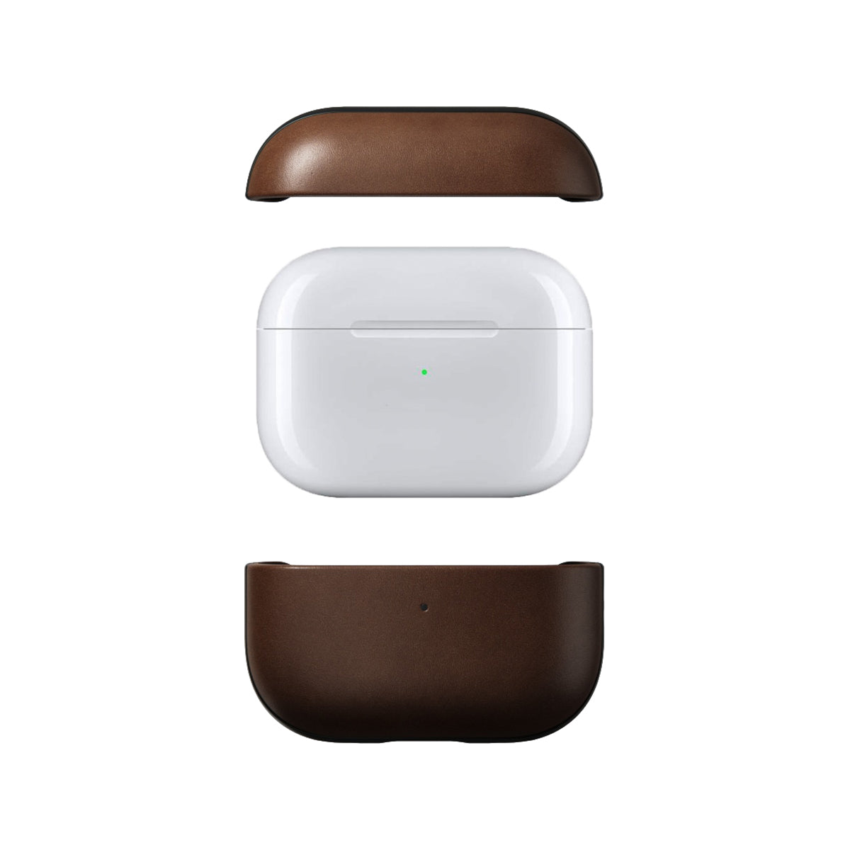 Premium NOMAD Modern Leather Case for Apple AirPods Pro 2 - Genuine Brown Leather Cover with Scratch Protection | Perfect for Travel, Workouts & Everyday Use