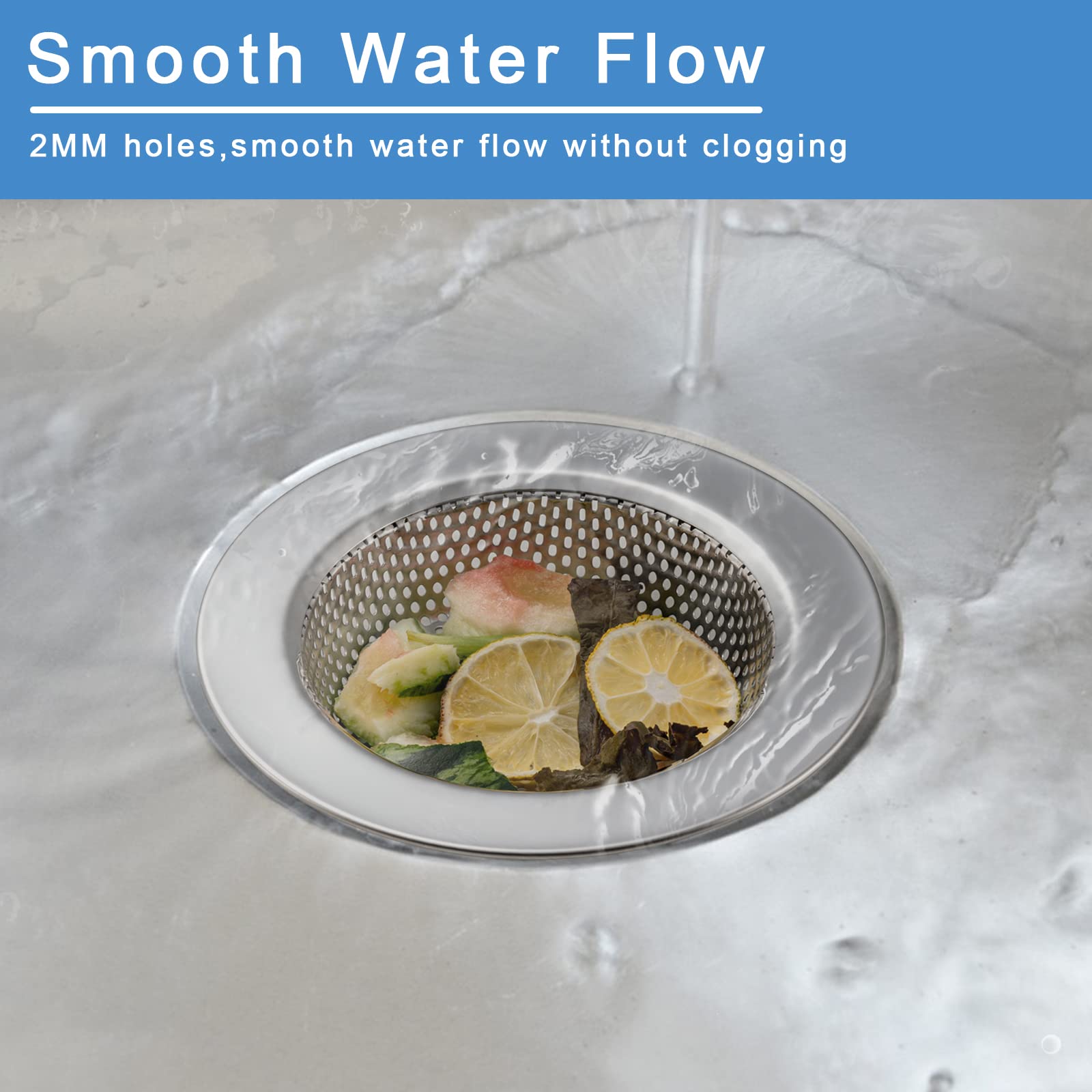 2 Pack Upgraded Double-Layer Kitchen Sink Strainer - 4.5 Inch Outer Diameter, Universal Fit for Most Sink Drains | Durable & Safe Design for Food Scraps, Hair & Debris | Perfect for Kitchen, Bathroom & Utility Sinks