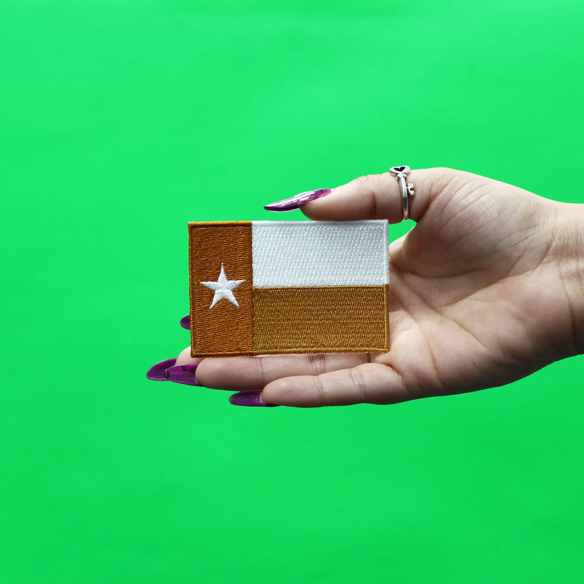 Texas Flag Patch - Burnt Orange Embroidered Iron-On for College Football Fans | Perfect for Jerseys, Hats & Backpacks