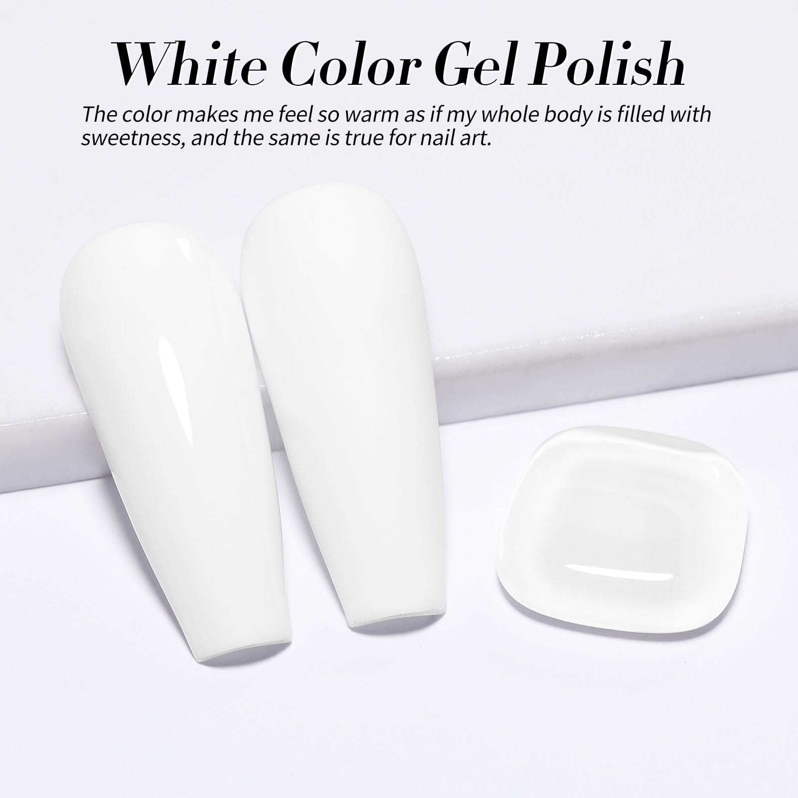 Hema-Free White Gel Nail Polish #02 - 15ml Long-Lasting & Non-Toxic Nail Art for Salon & Home Manicure