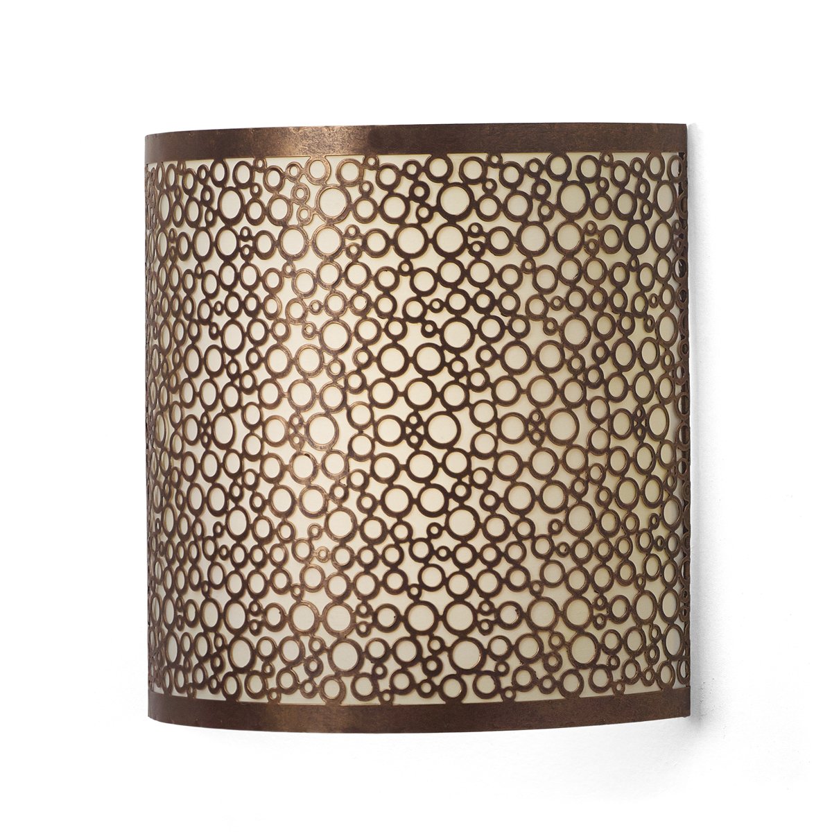 IEL-2900 Olita Barrel Wireless Wall Sconce - Amber Glass LED Battery-Operated Light Fixture for Bedroom, Hallway & Outdoor Patio Decor
