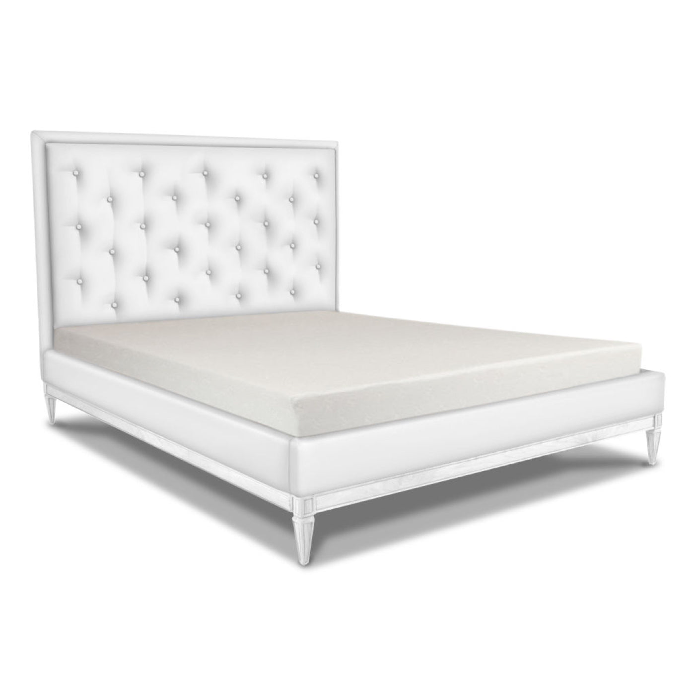 Lampert Queen Size Bed Frame - Modern Upholstered Platform Bed with Wooden Slats - Perfect for Bedroom, Guest Room & Master Suite