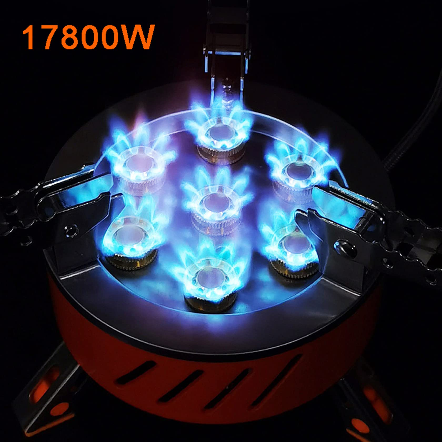 17800W Ultralight Portable Wind-Resistant Camping Stove with Piezo Ignition - Adjustable Backpacking Stove for Outdoor Cooking, Hiking, Mountaineering | Perfect for Camping Trips, Emergency Preparedness & Survival Gear