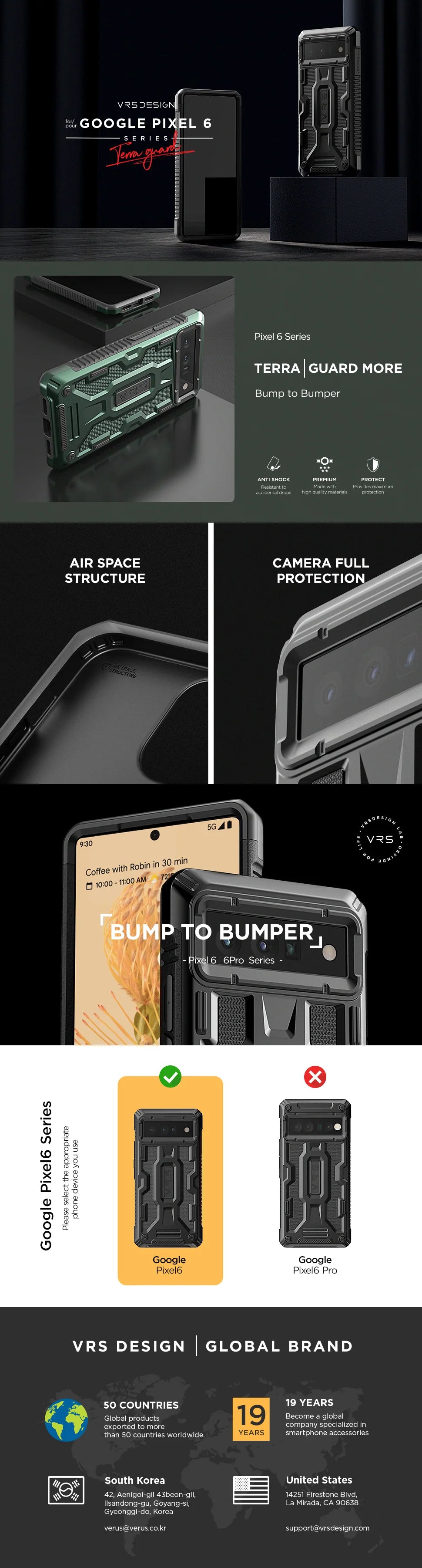 Google Pixel 6 Case Terra Guard - Shockproof & Slim Protective Cover for Pixel 6 - Perfect for Everyday Use, Travel & Outdoor Activities