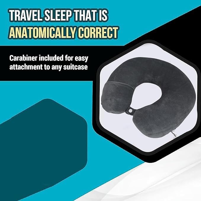 Avolusion Ergonomic Neck Pillow - Round Travel Pillow for Car & Airplane, Cervical Support Cushion for Better Sleep & Pain Relief - Perfect for Long Flights, Road Trips & Office Naps