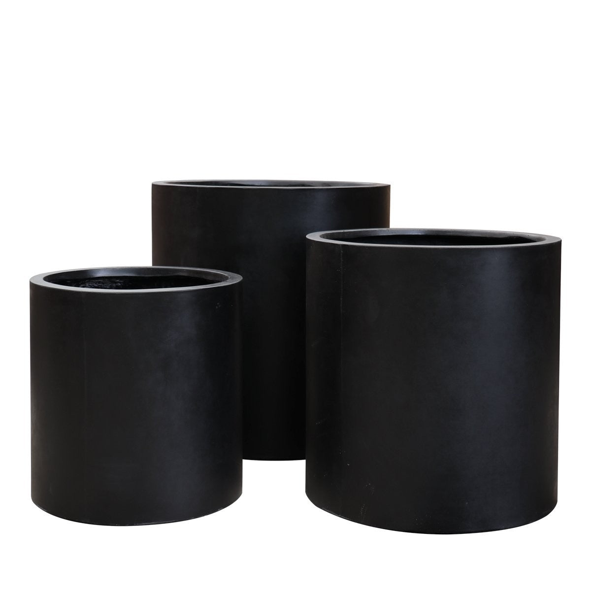 Mikonui Large Black Outdoor Planter - Durable Garden Flower Pot for Patio, Balcony & Backyard Decor | Weather-Resistant Planter for Plants, Succulents & Herbs