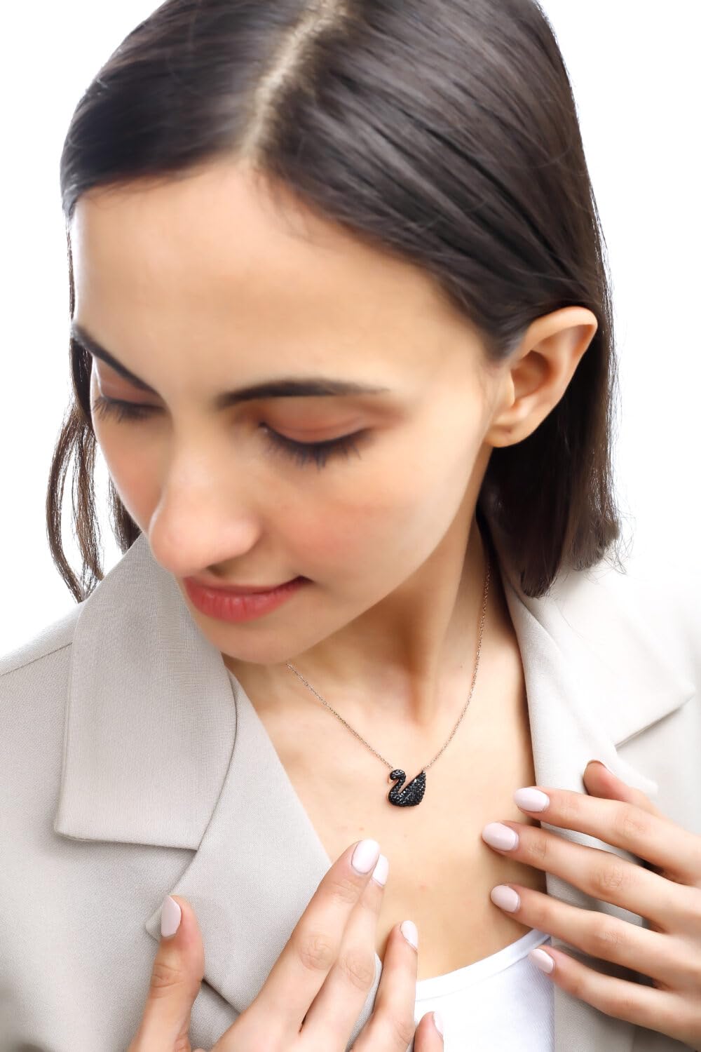 Rose Gold Plated Black Duck Pendant Necklace for Women - 2 Pack Elegant Jewelry Gift for Her, Perfect for Valentine's Day, Birthday & Anniversary Gifts