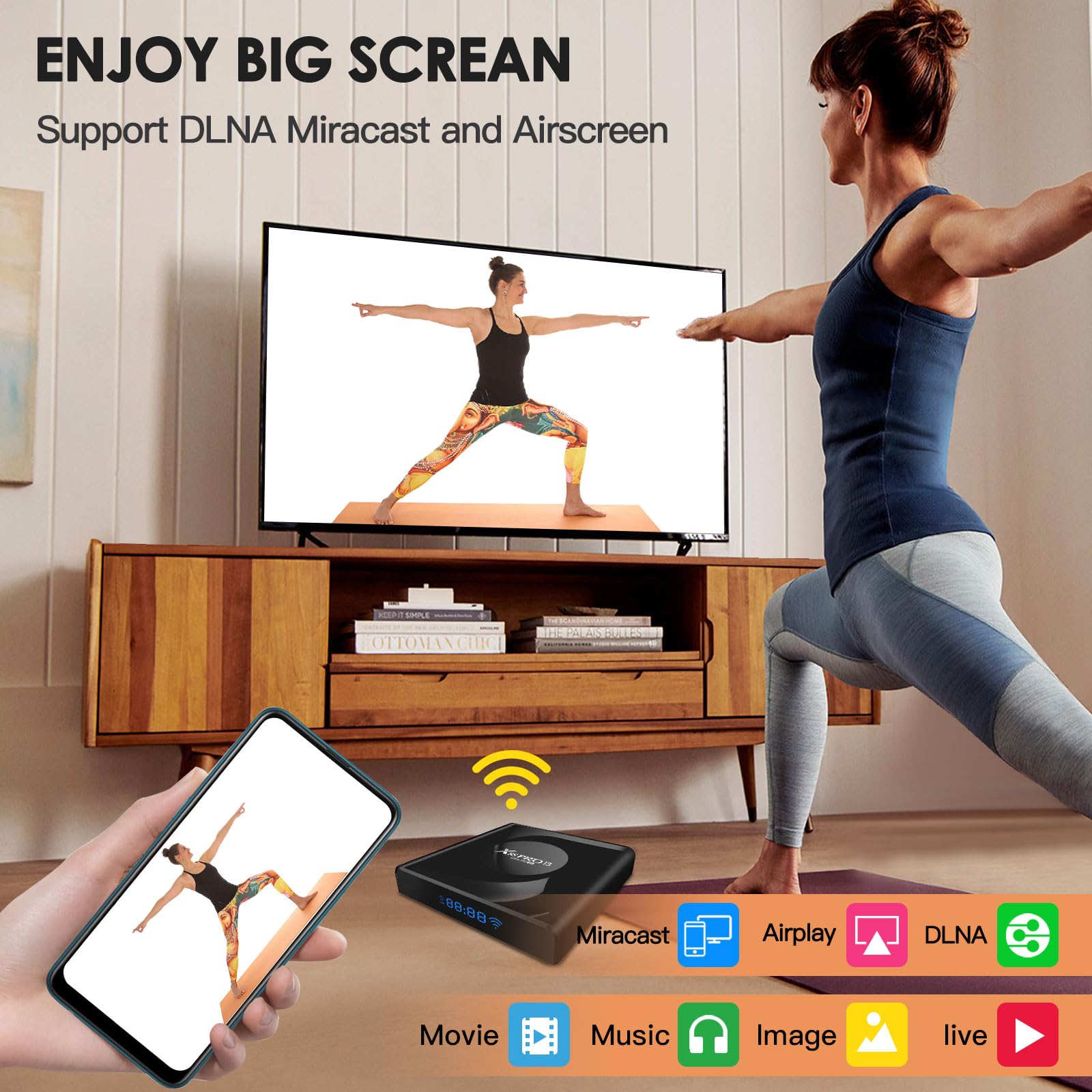 Android TV Box 13.0 - 4GB RAM 32GB ROM Smart TV Box with 8K HD, HDR10+, WiFi 6, Quad-Core 64bit CPU, Ethernet & Bluetooth - Perfect for Streaming, Gaming & Home Entertainment