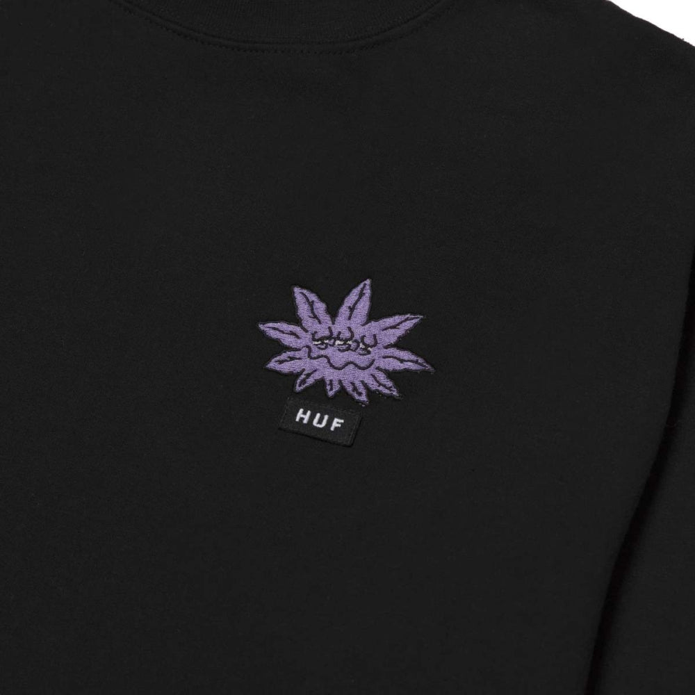 HUF Purple Buddies Crew Black - Trendy Streetwear Hoodie for Men & Women - Perfect for Casual Outfits, Skateboarding, and Urban Fashion