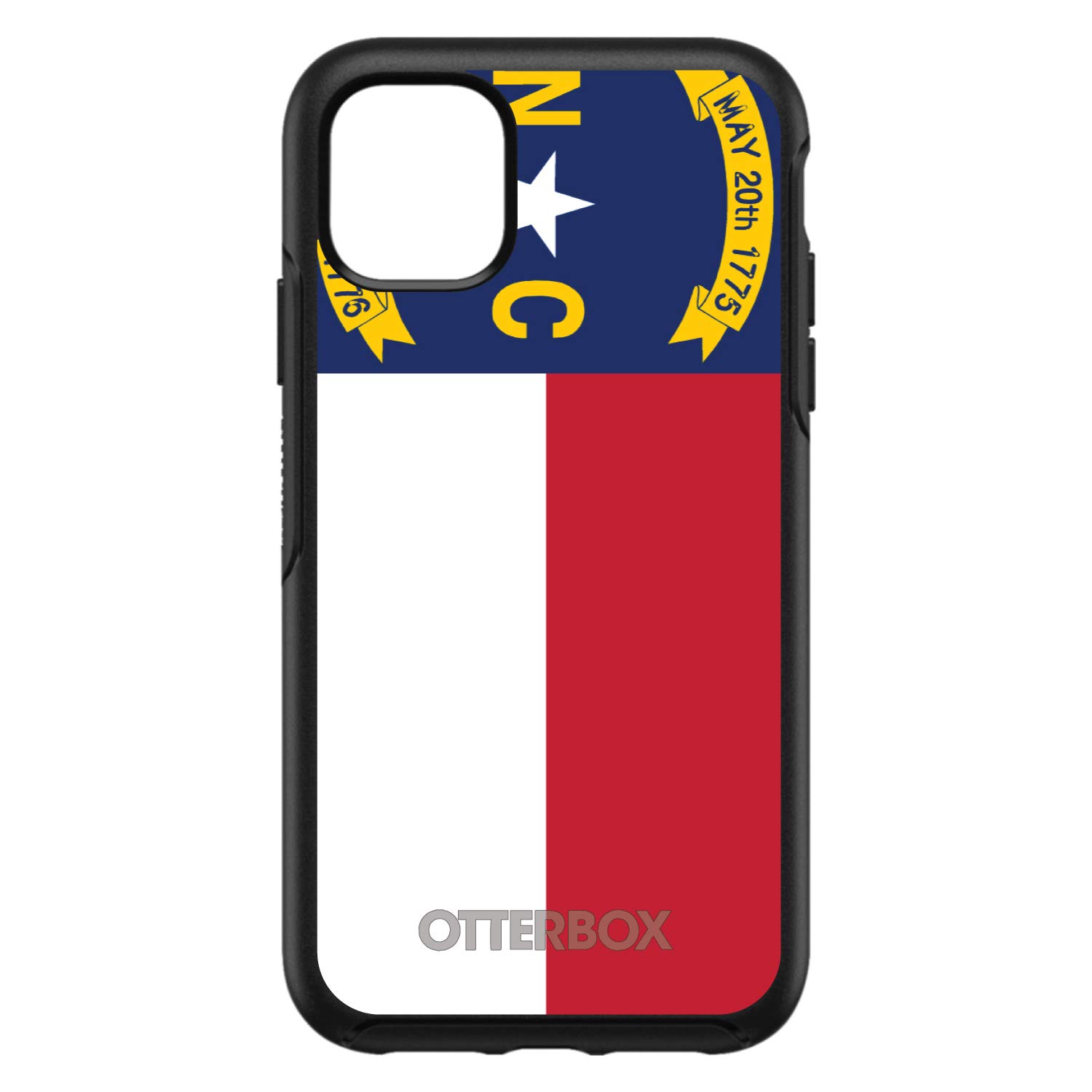 DistinctInk iPhone 13 Pro MAX Case (6.7 Inch) - Premium Protective Cover with North Carolina State Flag Design - Durable Replacement for OtterBox Symmetry - Perfect for Everyday Use, Travel & Outdoor Activities