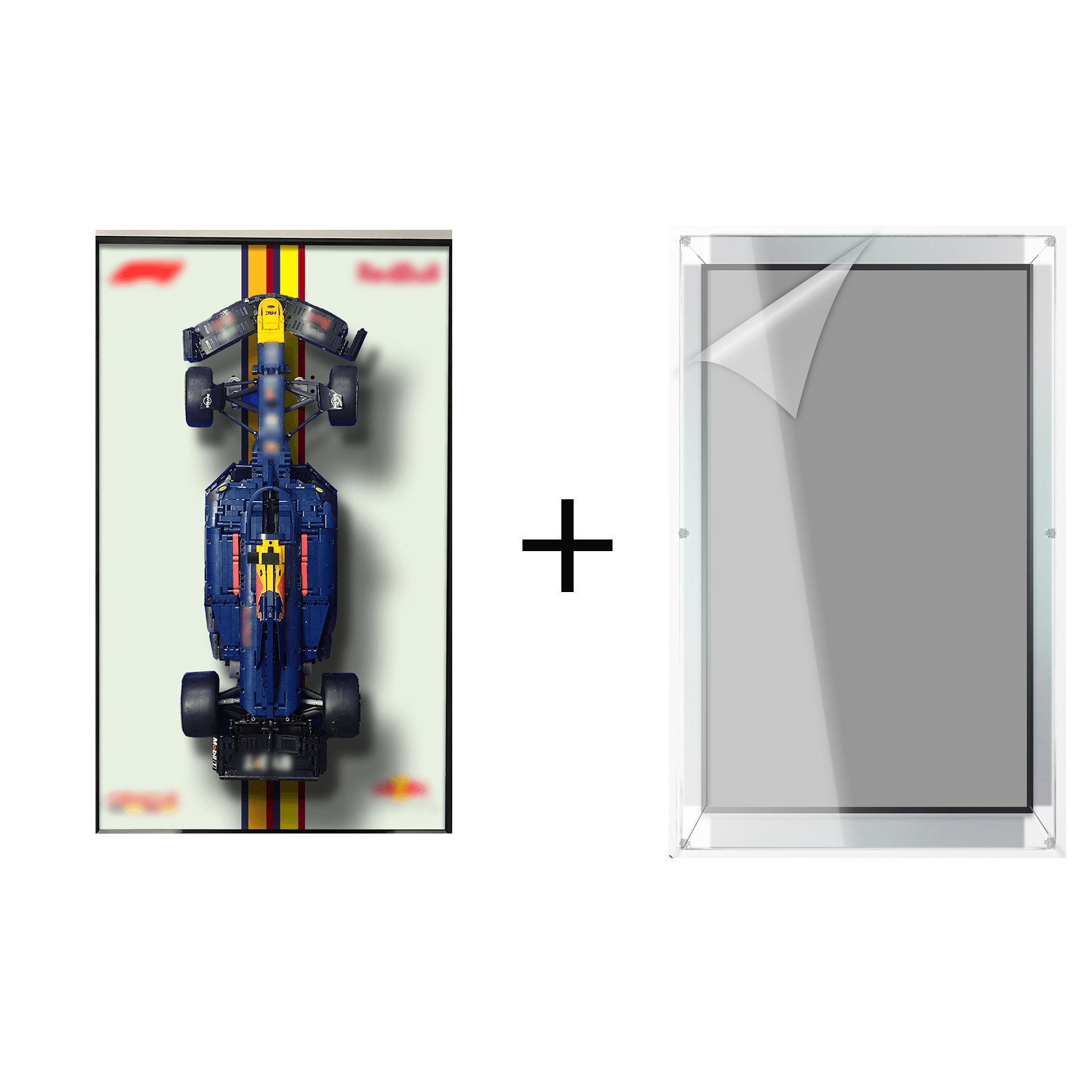 LEGO Oracle Red Bull Racing RB20 F1 Car 42206 Wall Display Frame - Premium Showcase for LEGO Technic Model - Perfect for Home Office, Man Cave, or Racing Fan Collection Display
