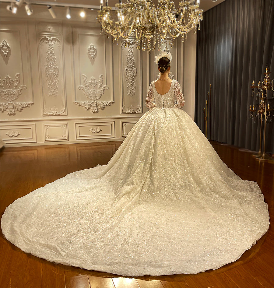 Off White Bridal Wedding Dress NS4286 - Elegant Lace Gown for Bride, Church Ceremony & Reception