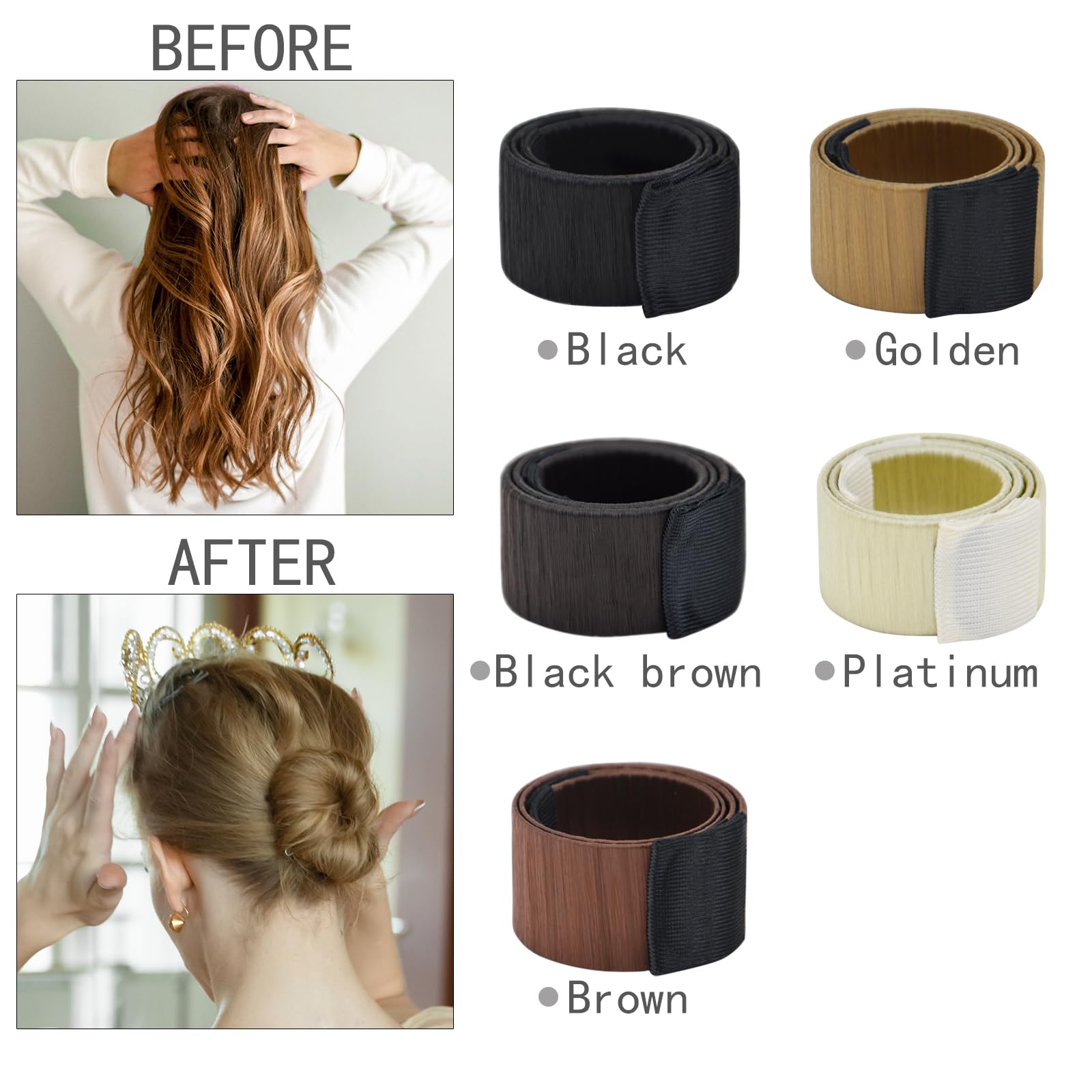 4-Piece Magic Bun Maker Set - Professional Hair Donut Tool for Ballet, Ballerina & Kids | Easy Hair Styling for Dance, School & Special Occasions (Dark Brown)
