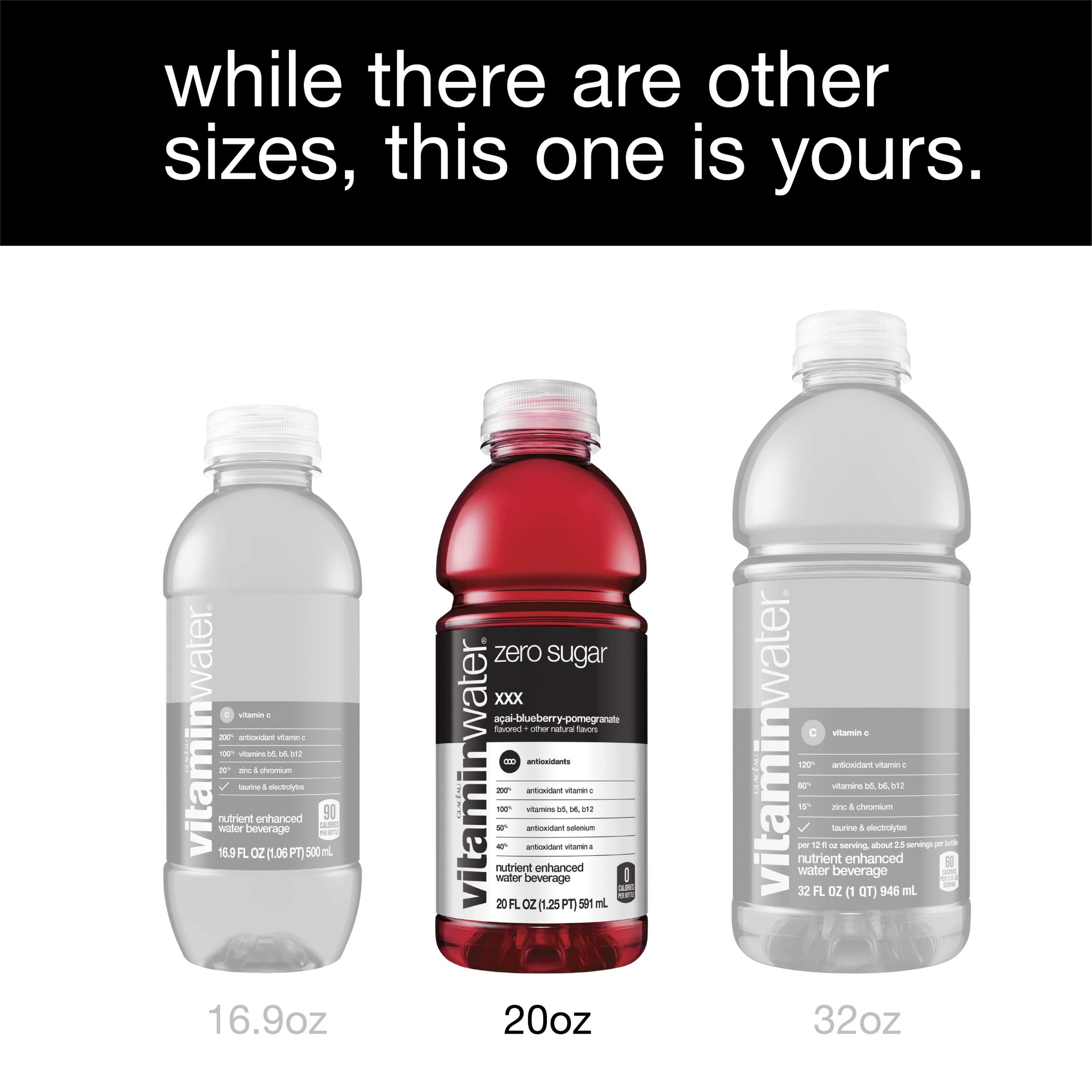 VitaminWater Zero Variety Pack - 12 Bottles (20 fl oz Each) | Sugar-Free Hydration with Essential Vitamins | Perfect for Gym, Workouts & On-The-Go Refreshment