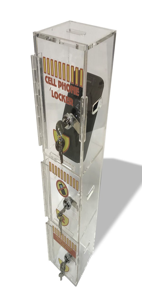 Wall Mounted Acrylic Phone Locker - Secure Cell Phone Storage Holder (1 Set) for Schools, Offices & Gyms - Durable & Transparent Design