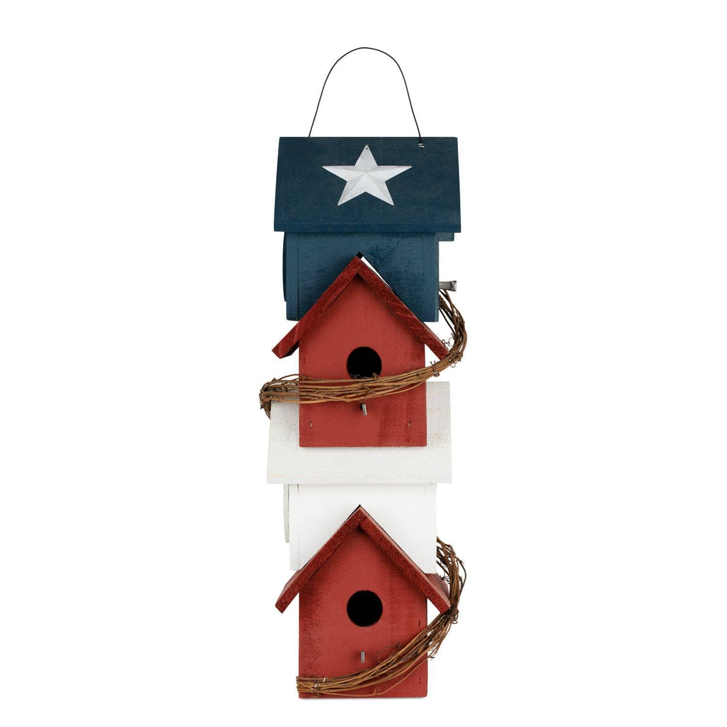 Piedmont Patriotic Birdhouse - Handcrafted Wooden Birdhouse with American Flag Design - Perfect for Garden, Backyard, and Outdoor Decor