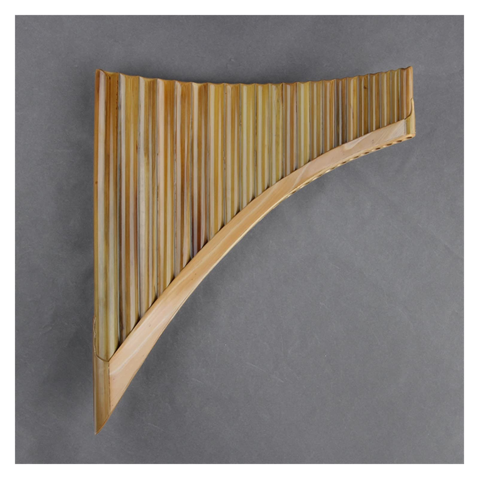 Professional 22-Tube Pan Flute in Key of C - Handmade Bamboo Wind Instrument with Original Color - Perfect for Performances, Music Practice & Cultural Events