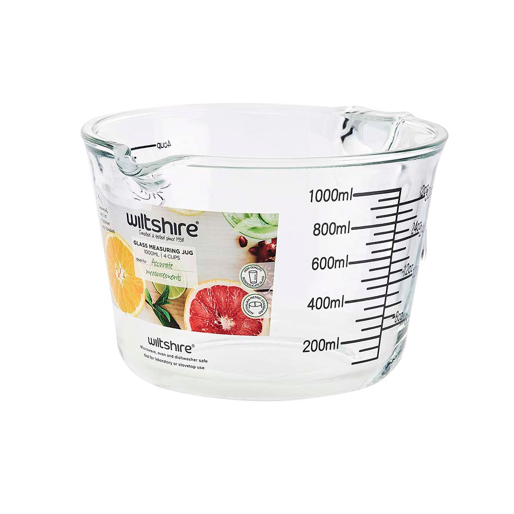 1000ml Glass Measuring Cup with Spout - 4 Cup Capacity for Baking, Cooking & Liquid Measurement - Perfect for Kitchen, Lab & DIY Projects