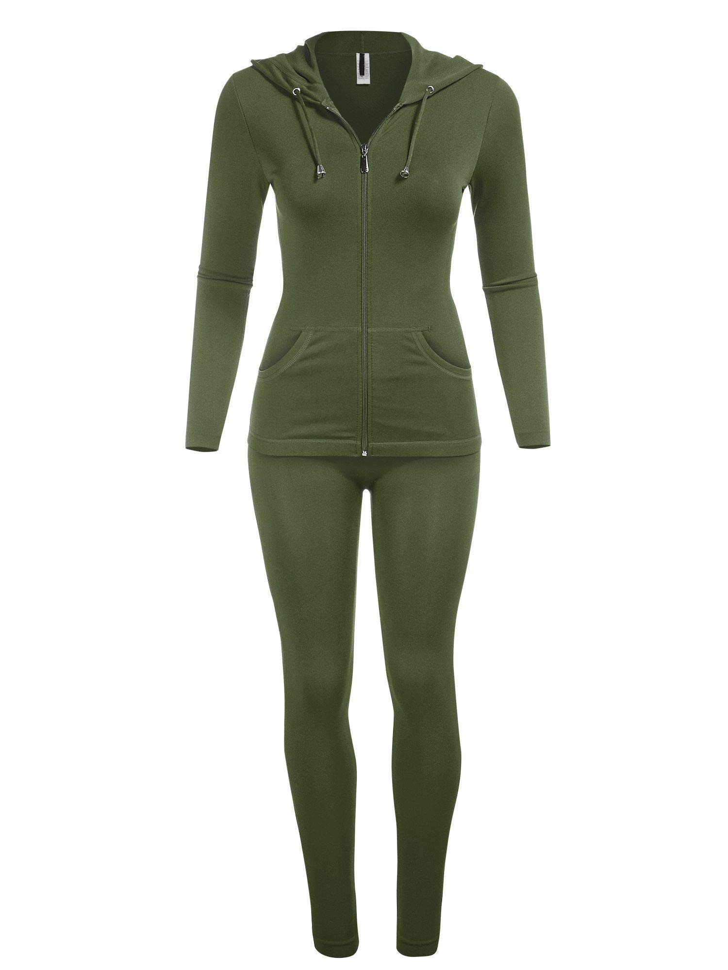 FashionMille Women's 2-Piece Workout Set - Comfortable Gym Leggings & Track Jacket for Yoga, Running & Fitness Training | Activewear Outfit for Women